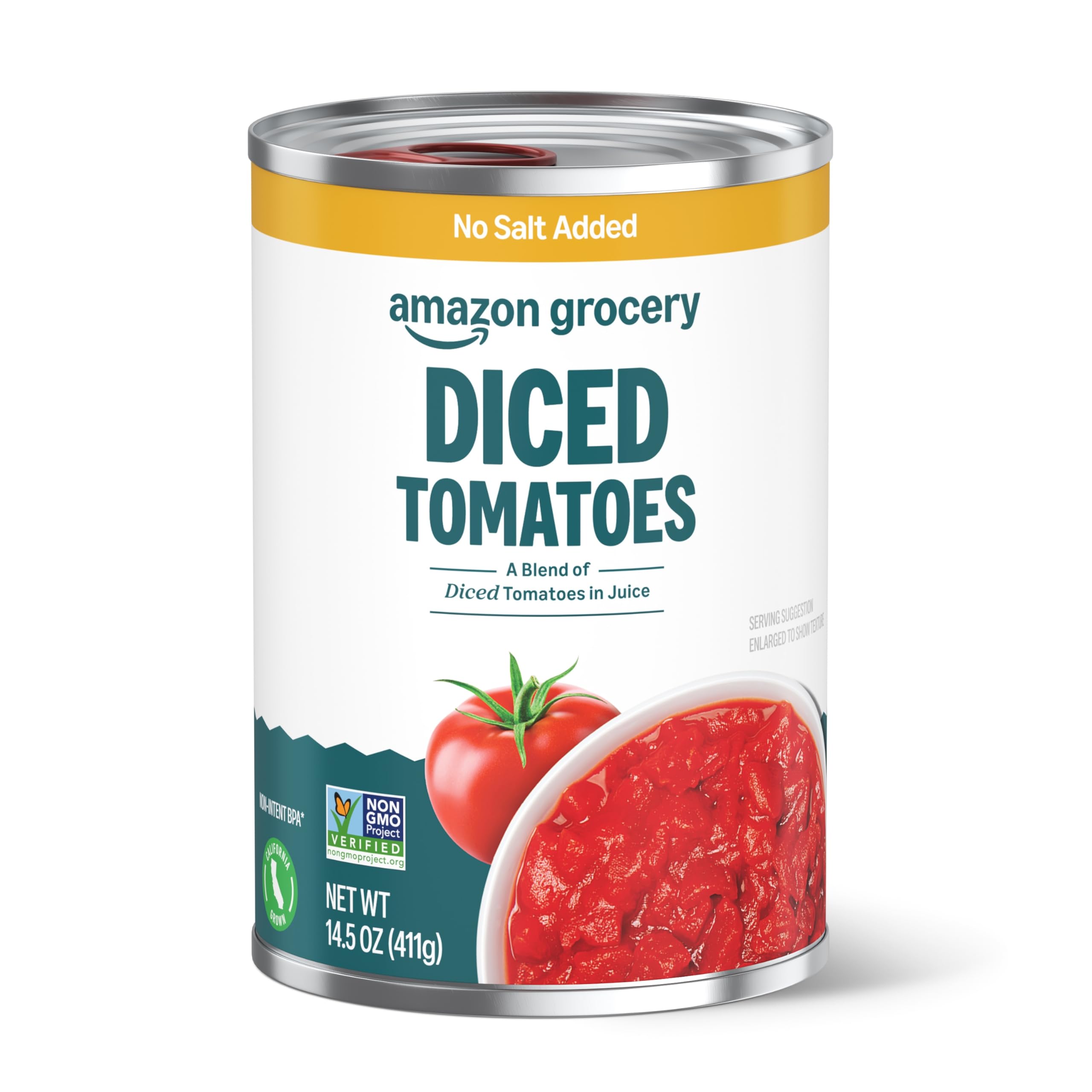 Amazon Lebensmittel, gewürfelte Tomaten, ungesalzen, 411 g (zuvor Amazon Fresh, Verpackung kann abweichen)
