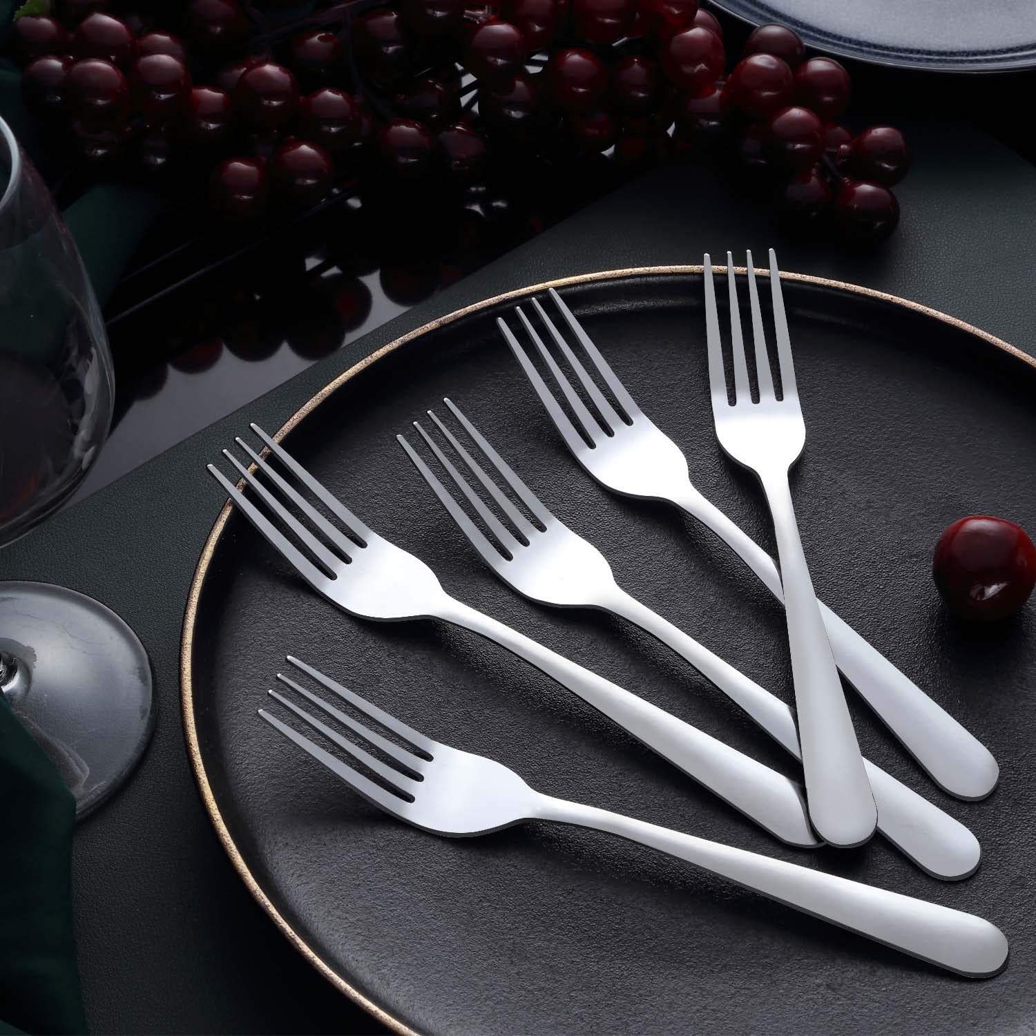 24 Pieces Dinner Forks Set (7.1 inch), Unokit Silver Stainless Steel Dinner Forks Set of 24, Forks Silverware, Flatware Forks for Home, Kitchen or Restaurant - Mirror Polished, Dishwasher Safe