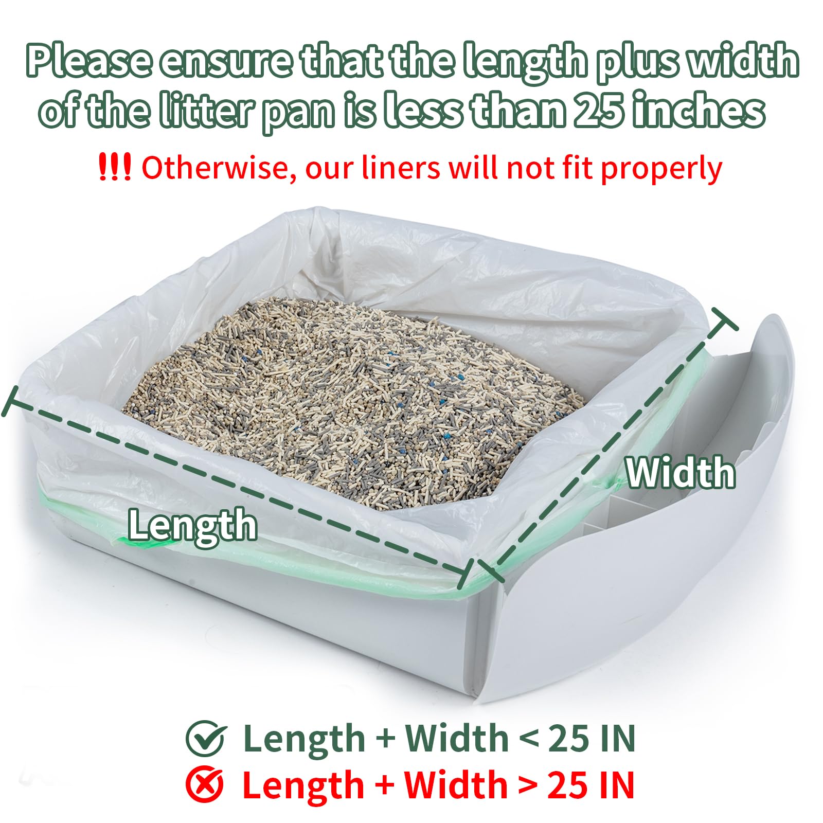 ANWA 40 Count Cat Litter Box Liners for Automatic Cat Litter Box and Litter Box Robot 4/3, Heavy-Duty, Extra Thick