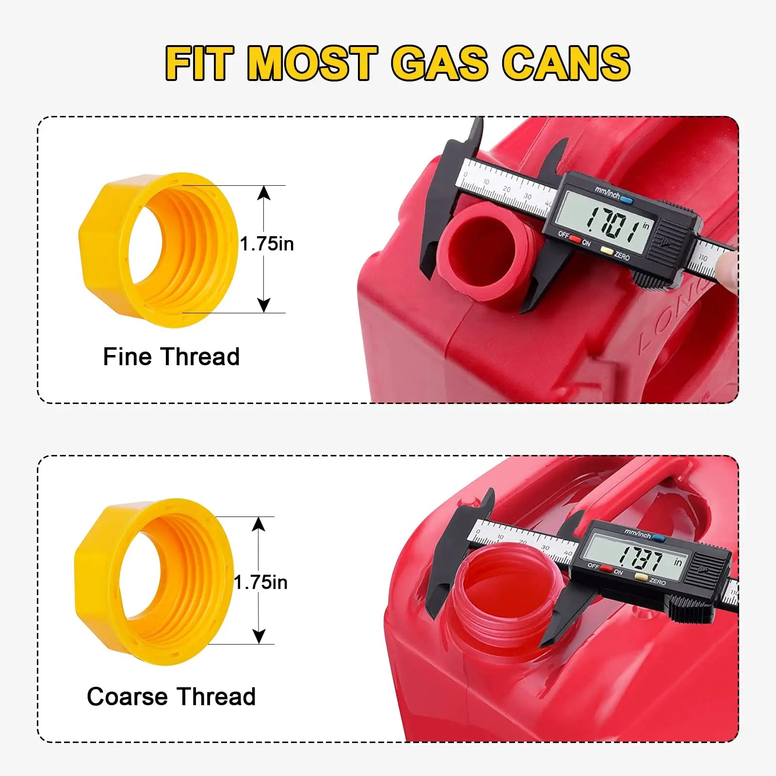 Godboy Gas Can Spout Replacement, Gas Can Nozzle, (5 Kit-Yellow) Flexible Pour Nozzle Suitable for Most 1/2/5/10 Gal Oil Cans, Fuel Can Spout Replacement