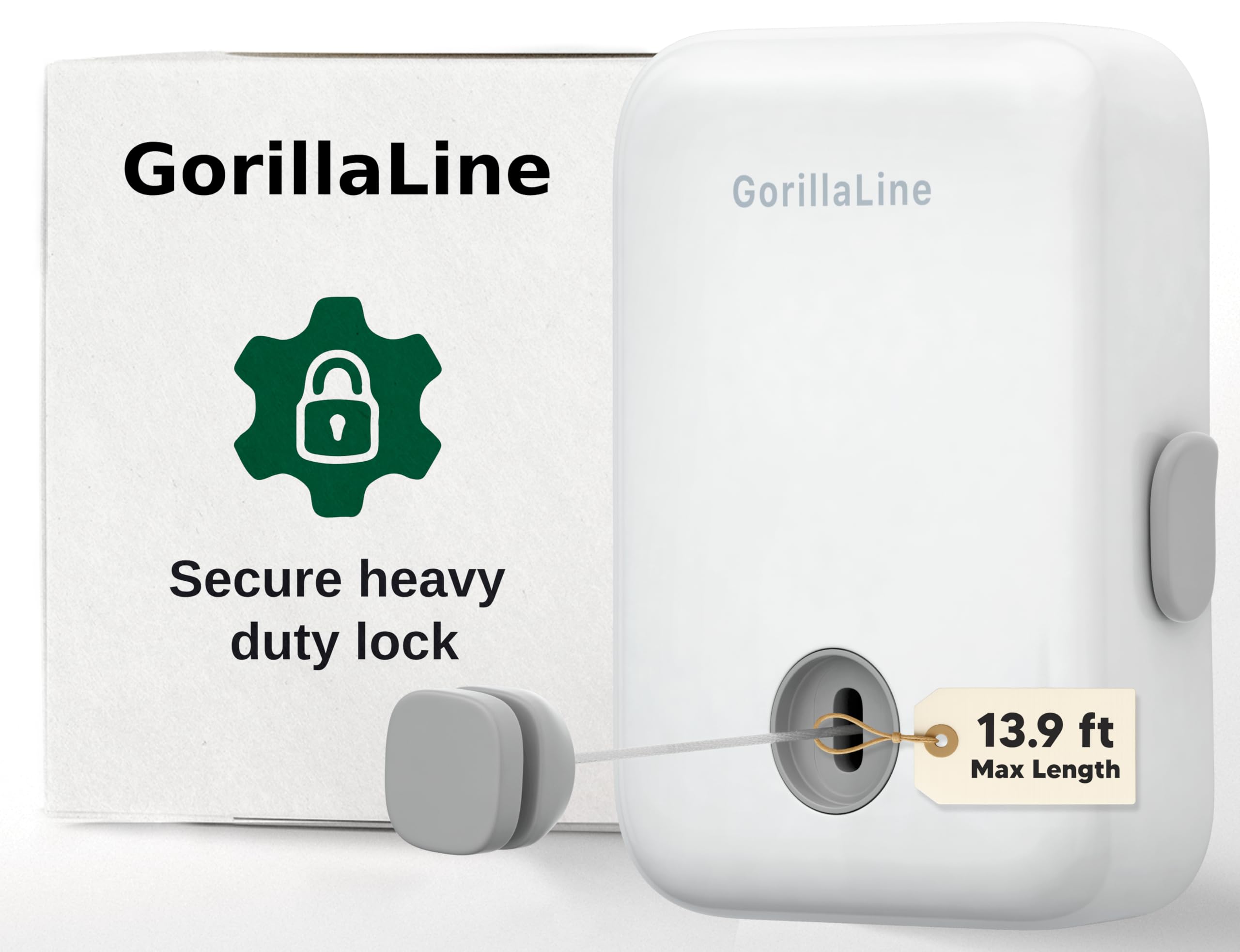 GorillaLine - Einziehbare Wäscheleine für Drinnen & Draußen | Hochleistungs-Wäscheleine zum Trocknen | Wandmontierter Wäscheständer Kleiderleine