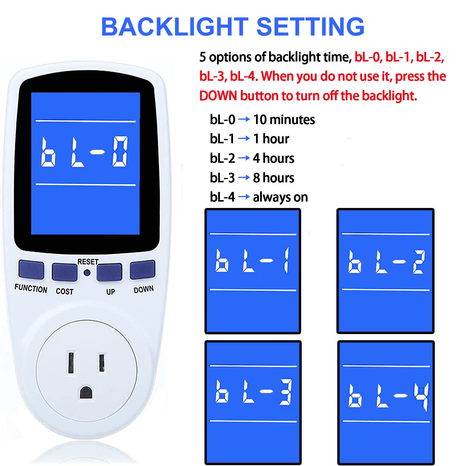 Upgraded Watt Power Meter Plug Home Electrical Usage Monitor Consumption, Energy Voltage Amps Kill Tester with Backlight, Overload Protection, 7 Modes Display