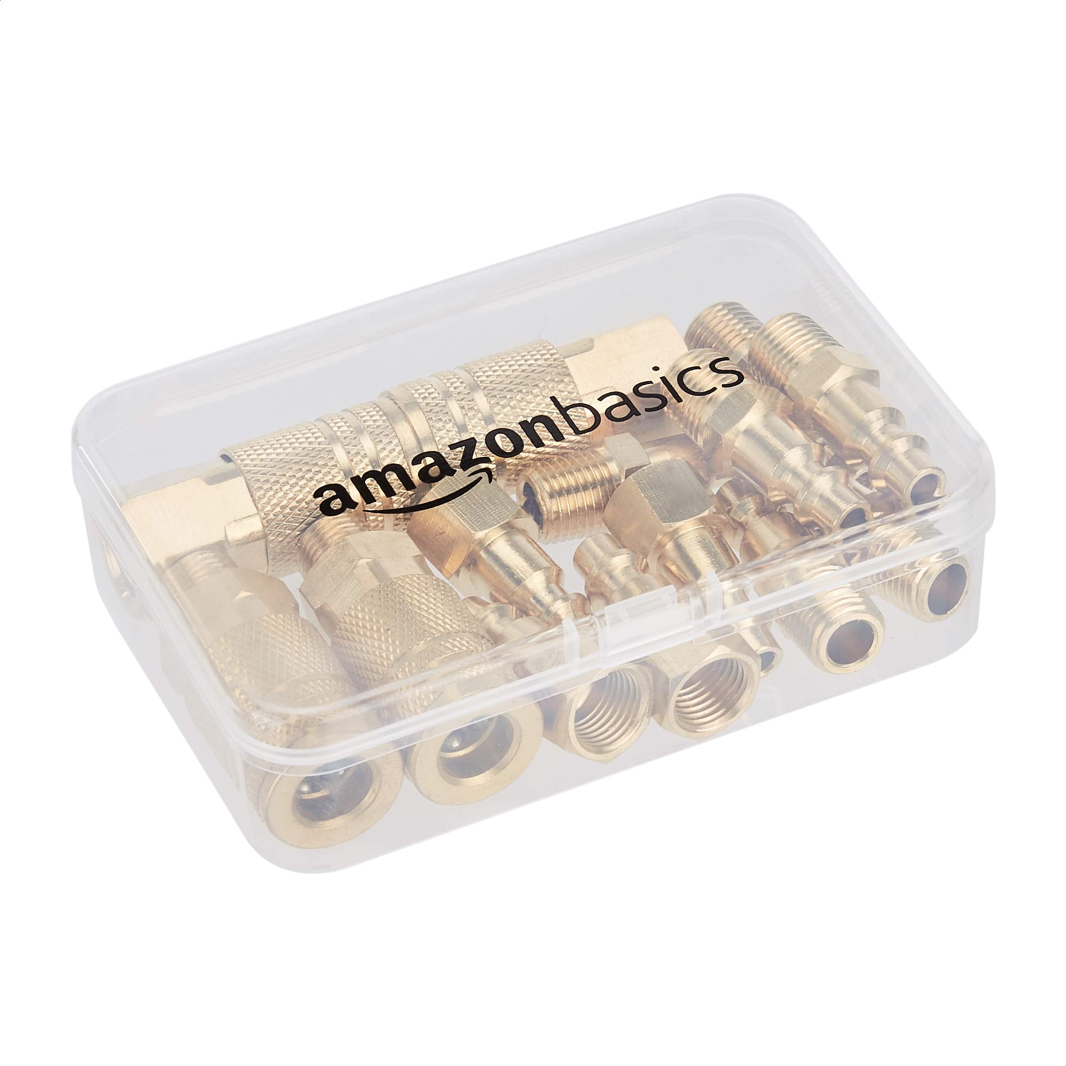 Amazon Basics Quick Connect Brass Air Coupler and Plug Kit - 1/4-Inch NPT Fittings, 14 count (Pack of 1)
