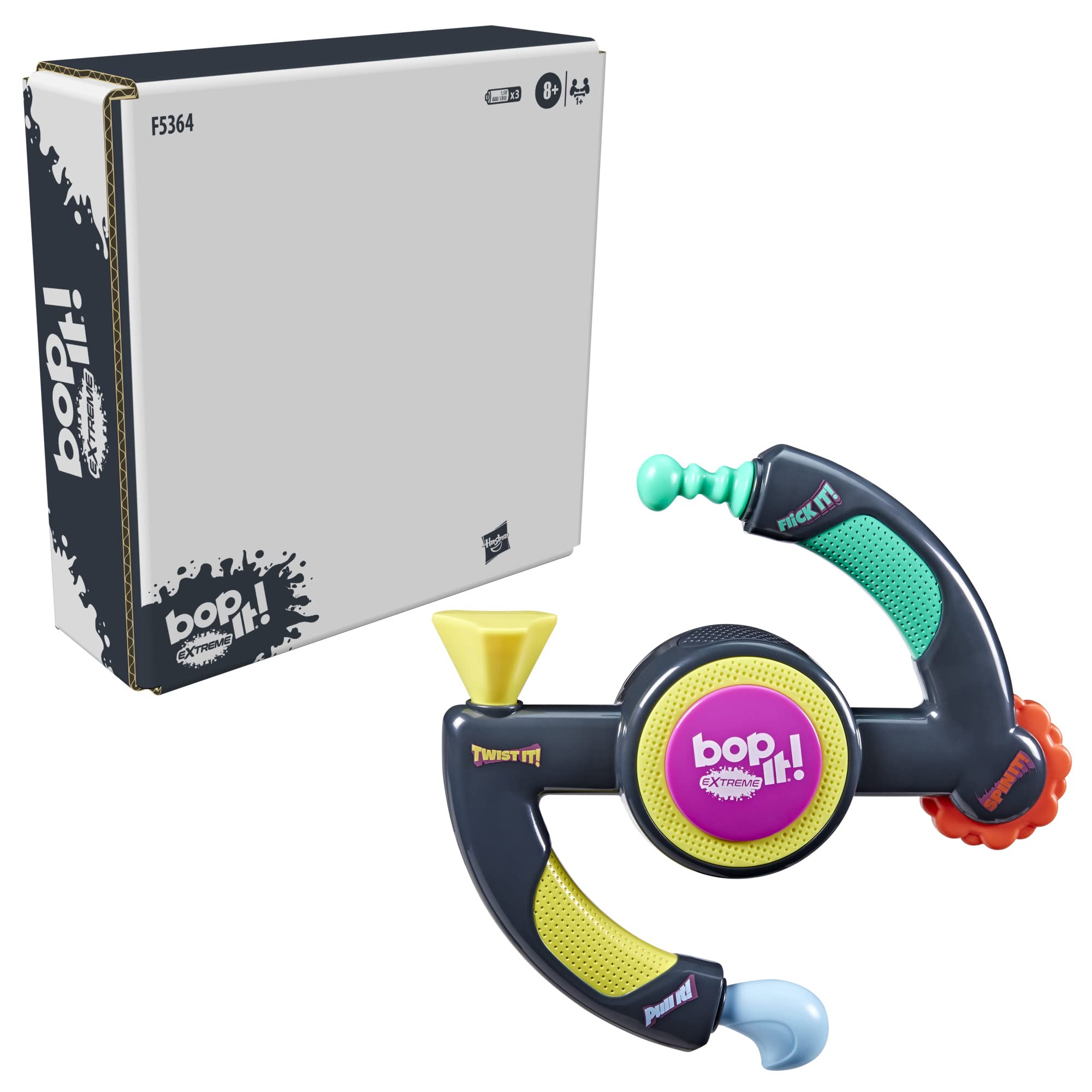 Hasbro Gaming Bop It Extreme Electronic Game for 1 or More Players, Fun Party Interactive Game for Kids Ages 8+, 4 Modes Including One-On-One Mode (Amazon Exclusive)