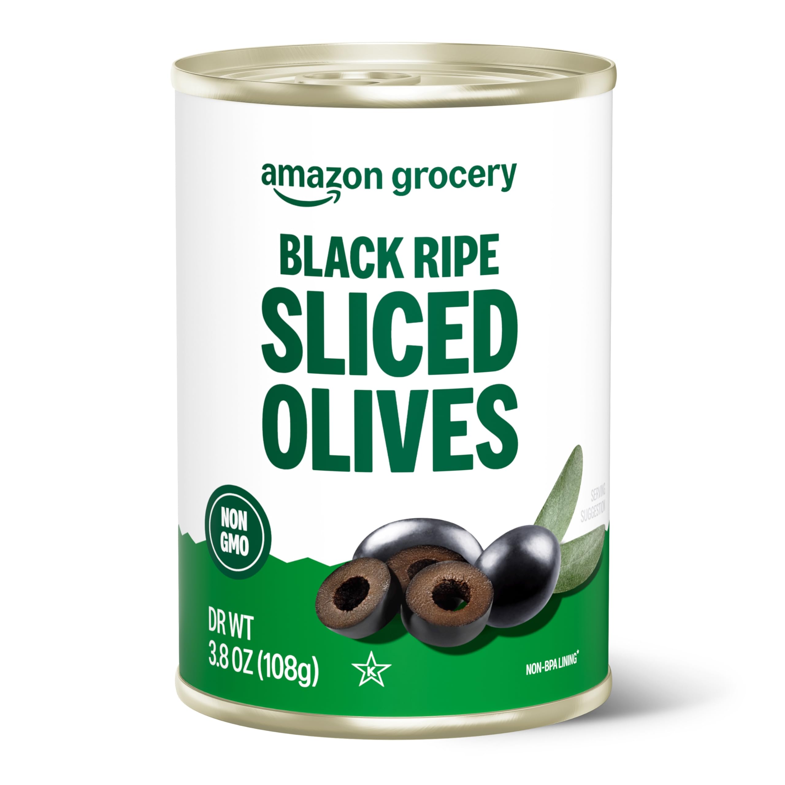 Amazon Lebensmittel, Schwarze Reife Oliven in Scheiben, 107,7 g (Zuvor Amazon Fresh, Verpackung kann variieren)