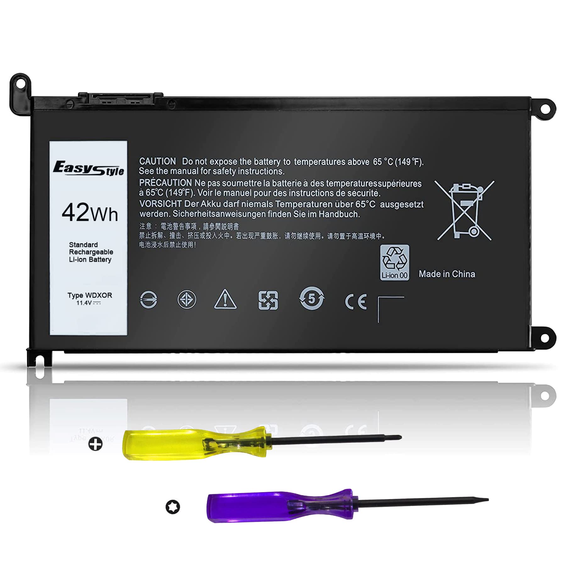 42Wh WDX0R Replacement Laptop Battery for Dell Inspiron 13 15 5000 7000 Series 5570 7579 5567 5379 5579 7573 7378 5378 3780 3790 5565 5765 5770 7368, Latitude 3189 3390 & more WDXOR P69G 3CRH3