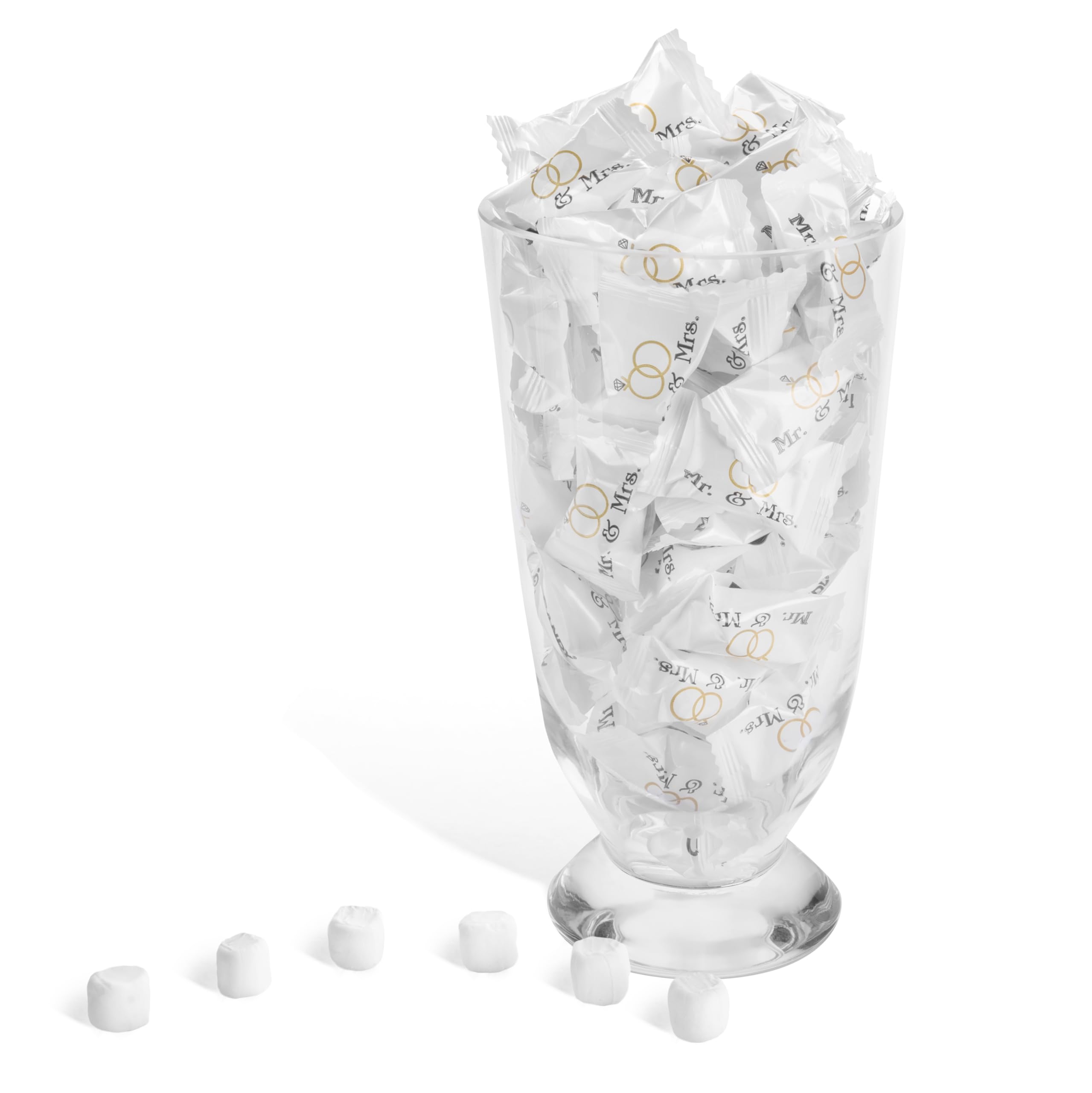 Candy Envy - Mr. and Mrs. Buttermints - 13 oz. Bag - Approximately 100 Individually Wrapped Mints - Wedding Favors