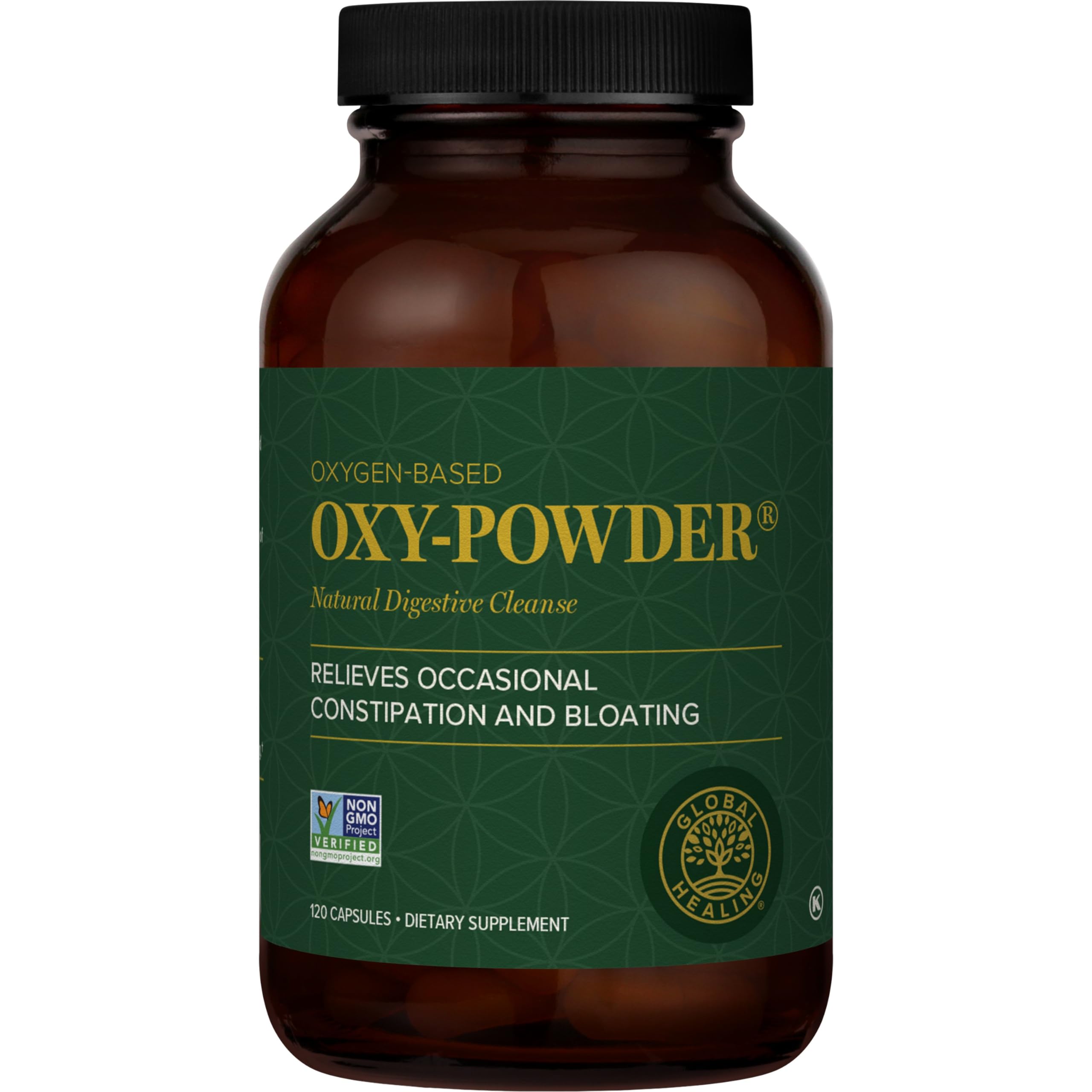Global Healing Center Oxy-Powder Sauerstoffbasierter sicherer und natürlicher Darmreiniger und Linderung bei gelegentlicher Verstopfung (120 Kapseln) (Verpackung kann variieren)