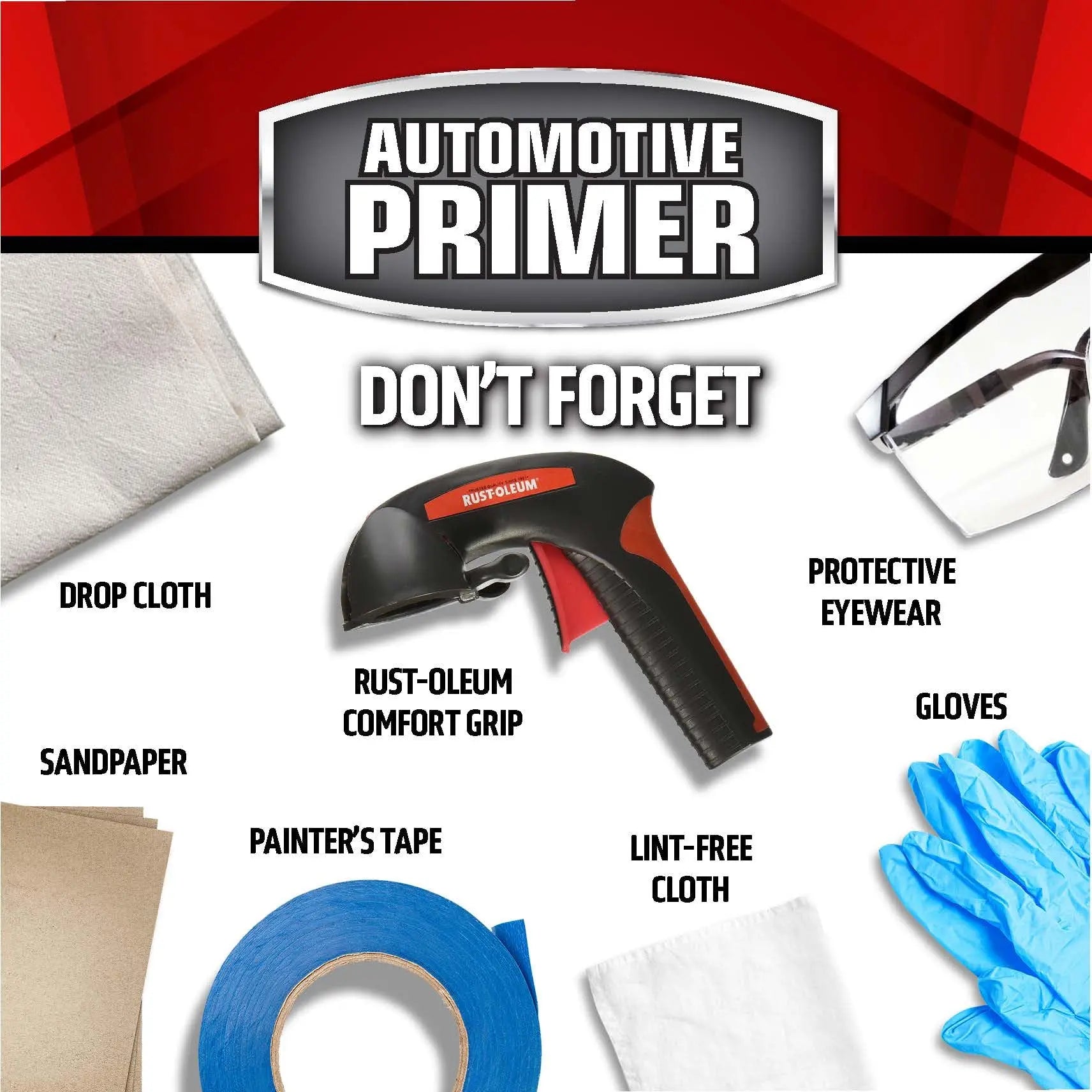 Rust-Oleum 260510 Stops Rust Automotive 2-in-1 Filler & Sandable Primer Spray, 12 oz, Gray