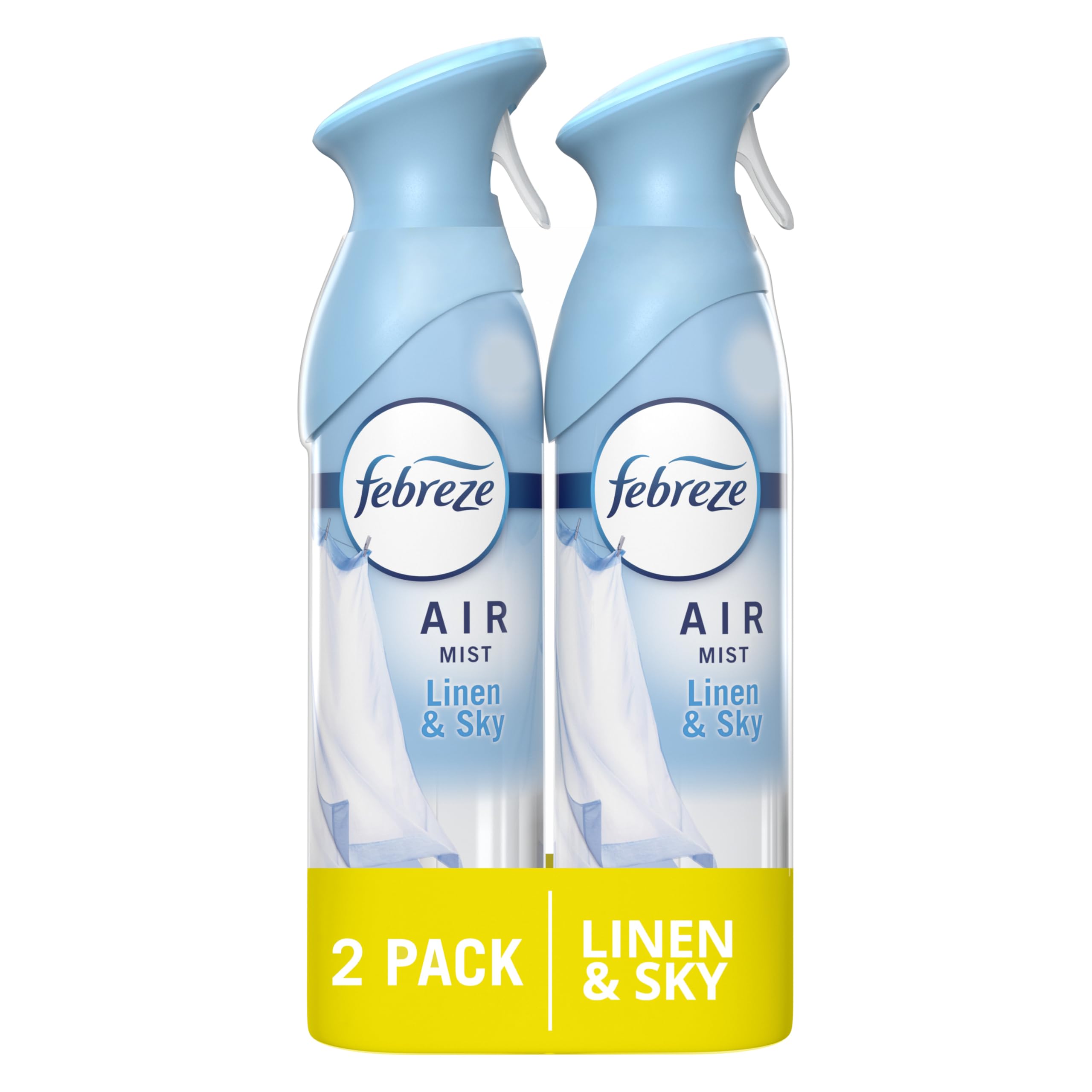 Febreze Lufterfrischer-Spray, Geruchskiller Raumspray, Lufterfrischer für Zuhause, Bad und Küche, Aerosoldose, Duft Leinen & Himmel, 250 ml, 2er-Pack