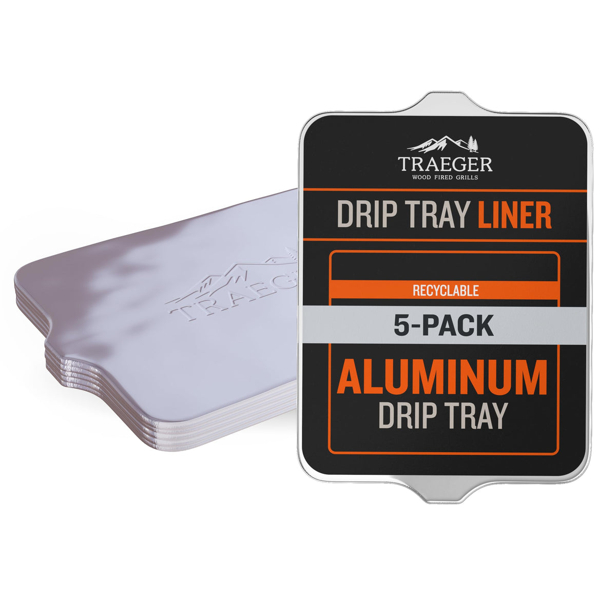 Traeger Grills BAC507 5-Pack Aluminum Drip Tray Liners - Disposable, Heat-Resistant Grill Accessory, Fits Pro 575, Pro 22, Elite 22, 22in x 15.5in