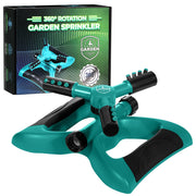 Joeys Sprinkler for Yard, Rotating Garden Sprinkler for Large Area Coverage, Lawn and Yard Sprinklers (Green)