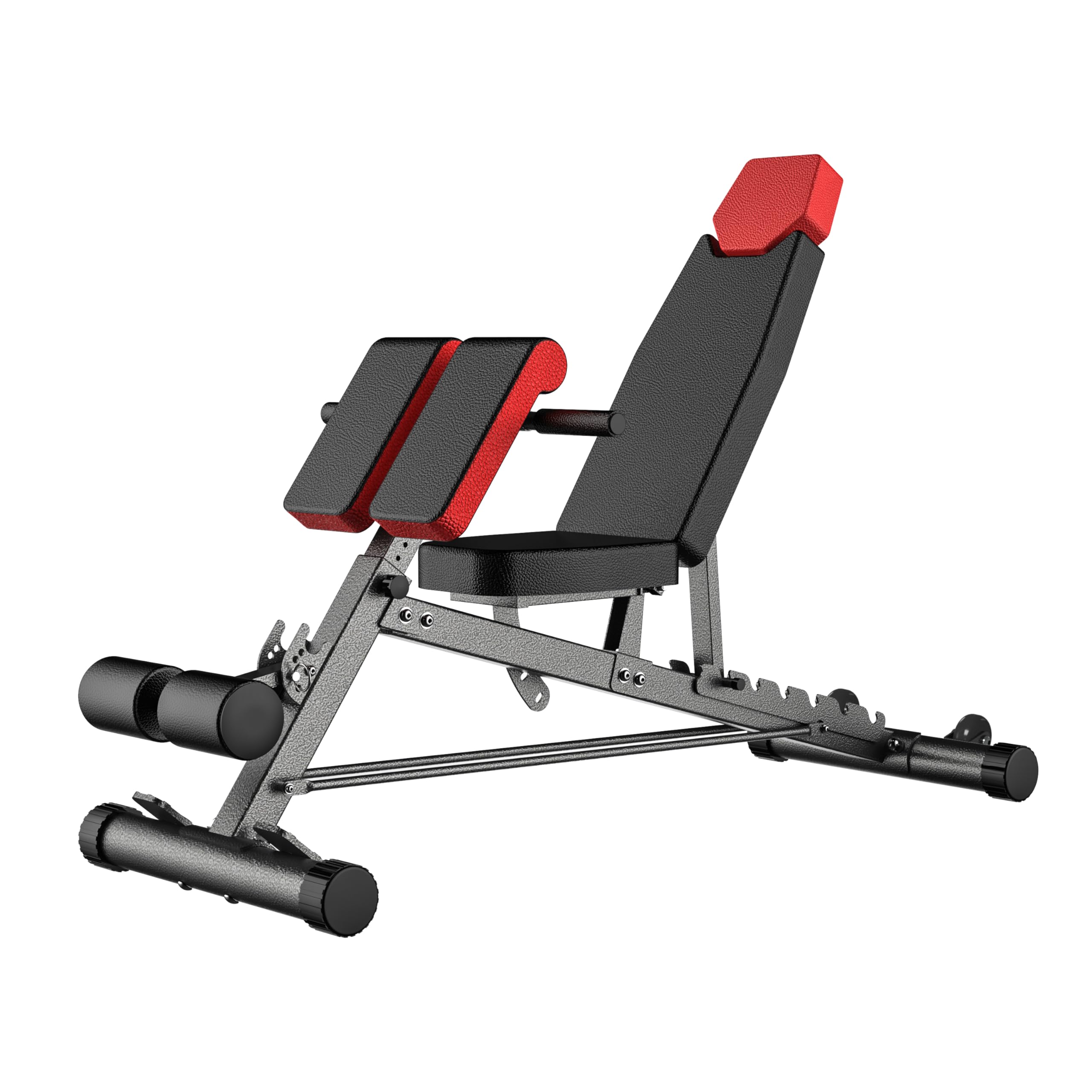 Finer Form Multifunktionale FID-Hantelbank für komplettes All-in-One-Ganzkörpertraining – Hyperextension, Roman Chair, verstellbare Bauchbank, Schrägbank und Flachbank