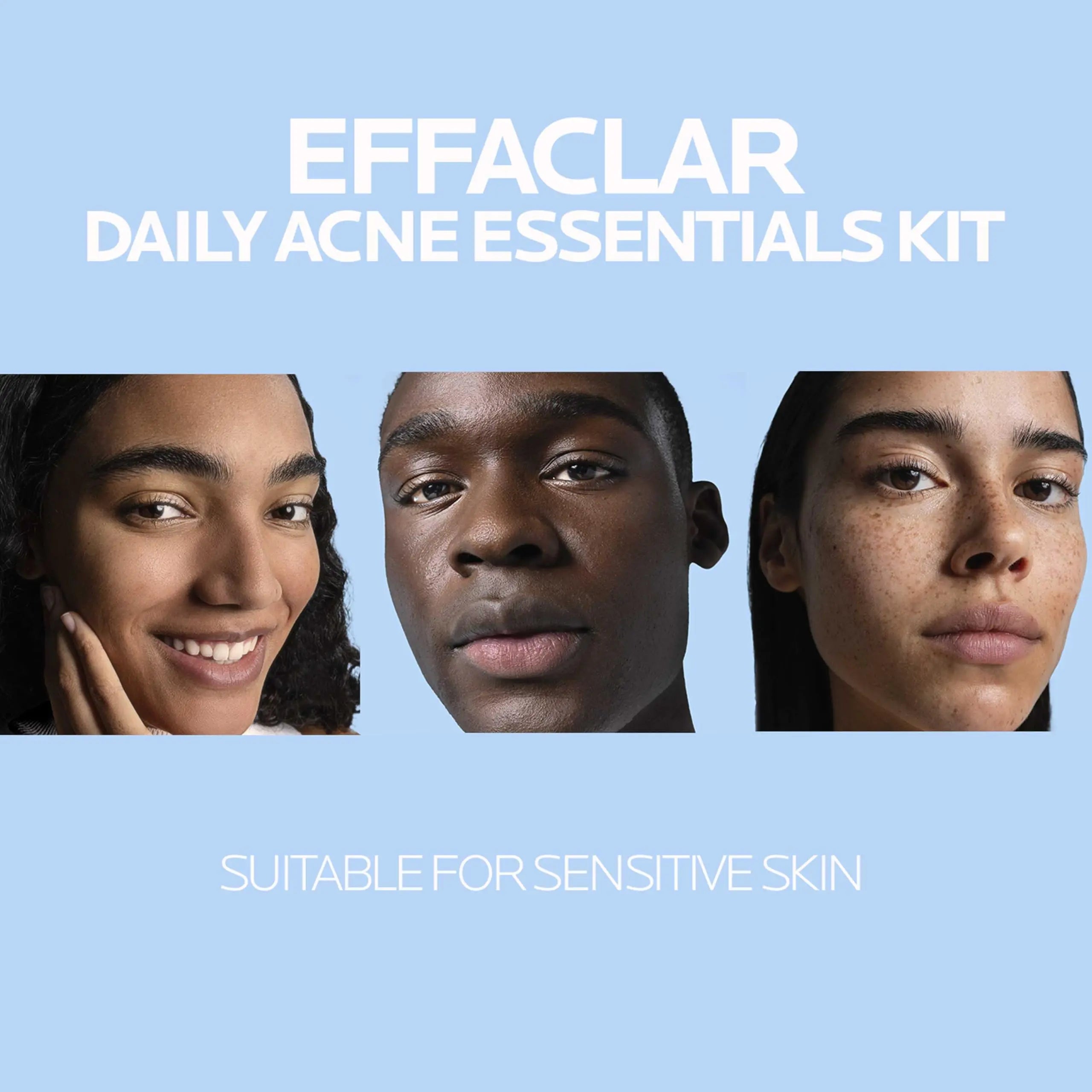 Effaclar Daily Acne Essentials Kit, Acne Treatment System, Salicylic Acid Acne Cleanser, Pore Refining Toner, & Matte Face Moisturizer for Oily Skin & Combination Skin, Oil-Free, 2 Month Supply
