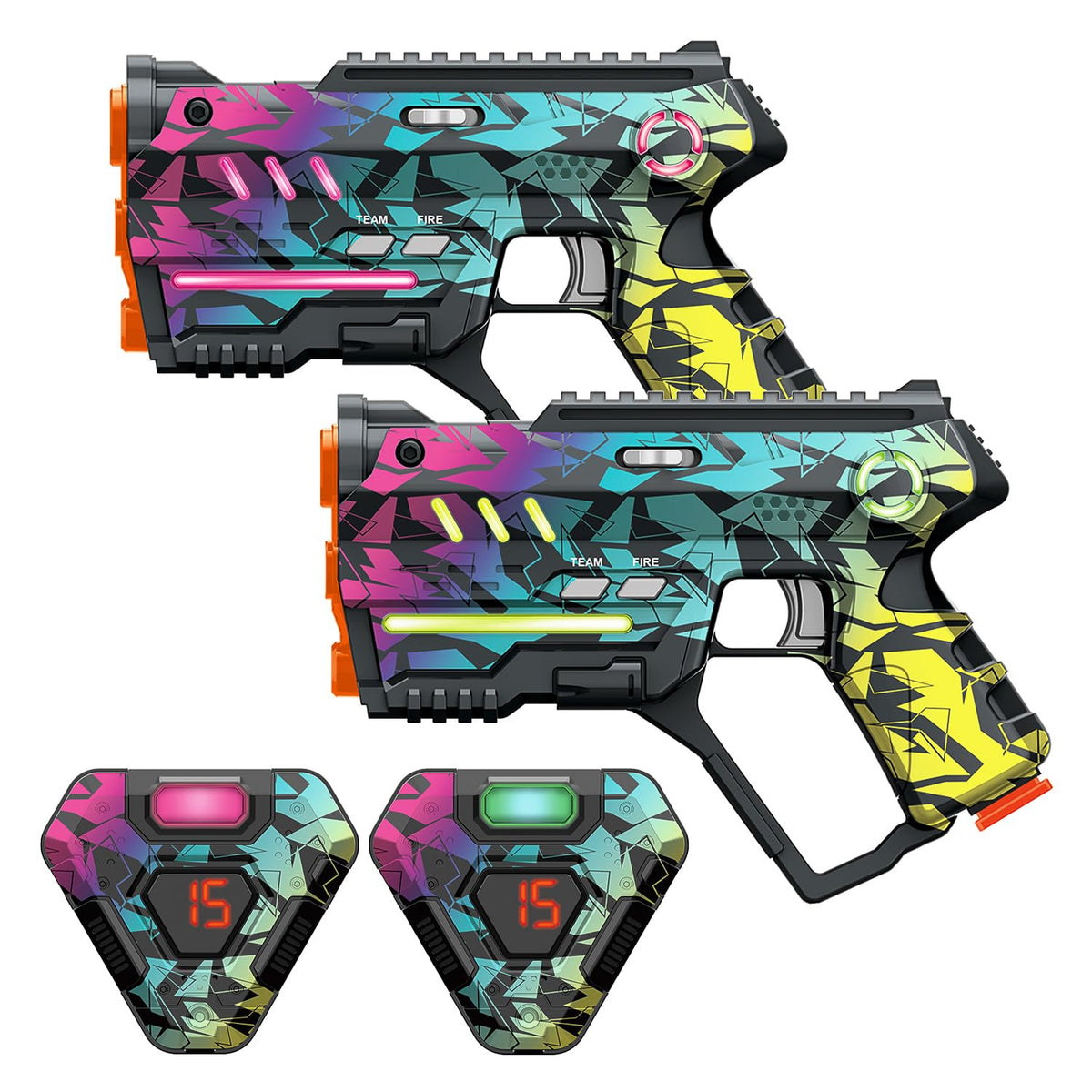 Laser Tag Set für 2, Laser Tag Spiel für Kinder Drinnen & Draußen, Geschenkideen für Kinder, Jugendliche und Erwachsene, Cooles Spielzeug für Teenager Jungen & Mädchen ab 8 9 10 11 12+ Jahren