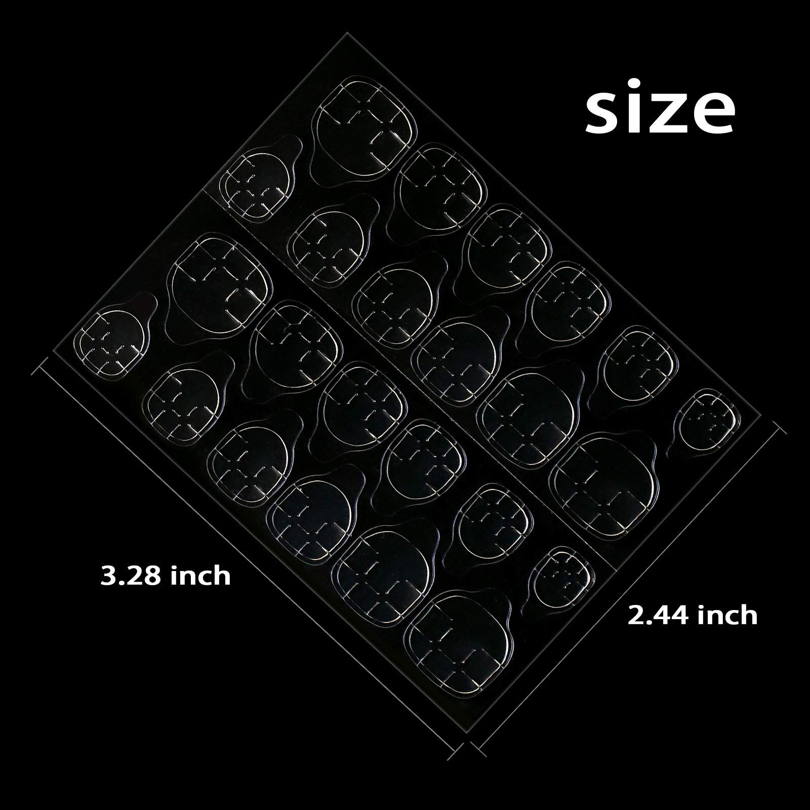 Allstarry 288pcs (12 Sheets) Adhesive Tabs Waterproof Breathable Glue Tabs Double-Sided Nail Jelly Sticker Super Sticky Fake Nail Glue Stickers Transparent Flexible for Manicure