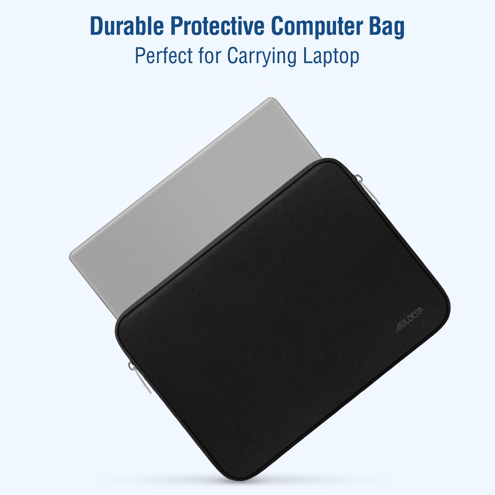 MOSISO Laptop Case 13.3 inch, 13-13.3 inch Laptop Sleeve Bag Compatible with MacBook Air/Pro 13 / Pro 14, HP Dell ASUS Lenovo Notebook, Neoprene Computer Sleeve Bag with Small Case, Black