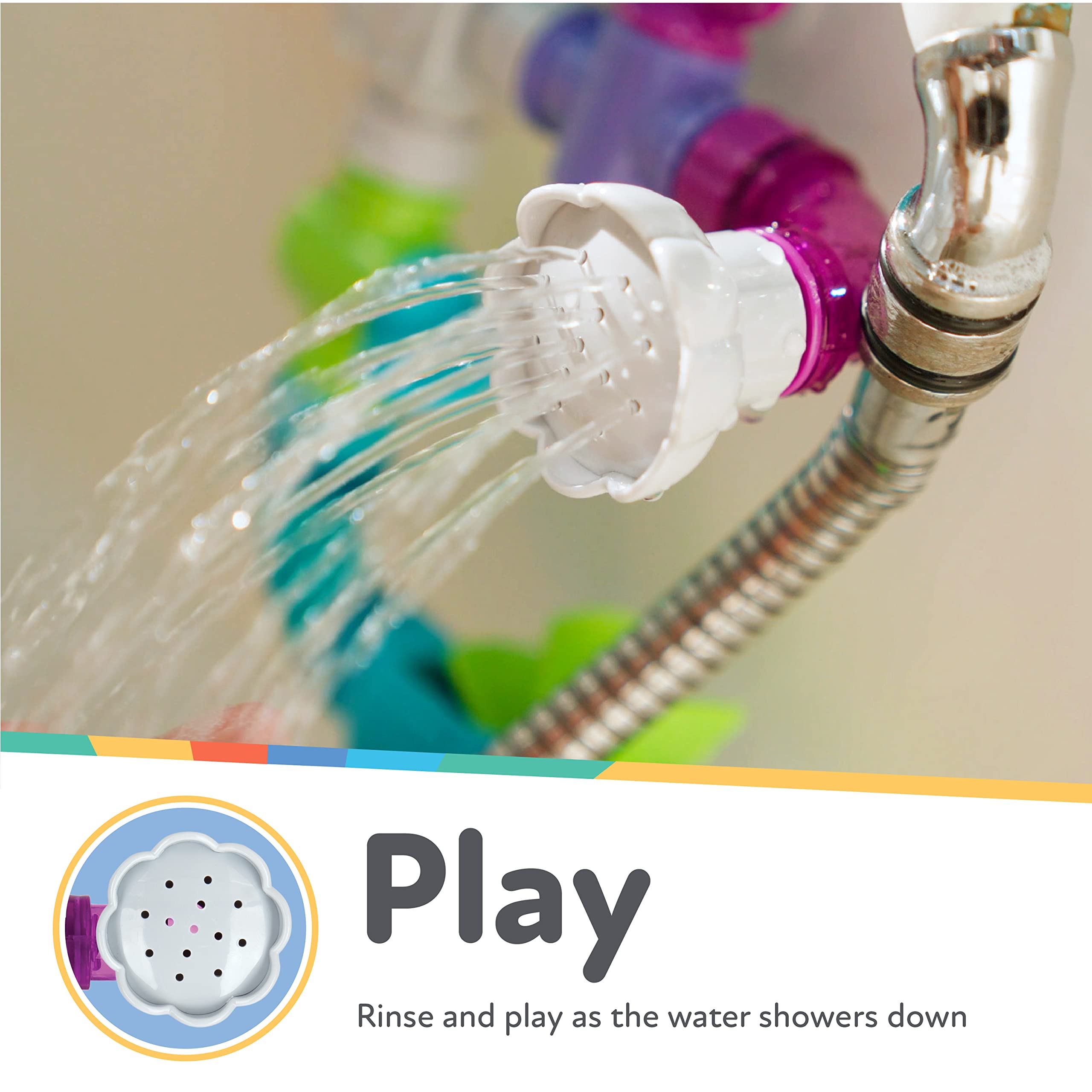 Nuby Wacky Waterworks Pipes Bath Toy - Baby Bathtub Toy with Interactive Features for Cognitive Development