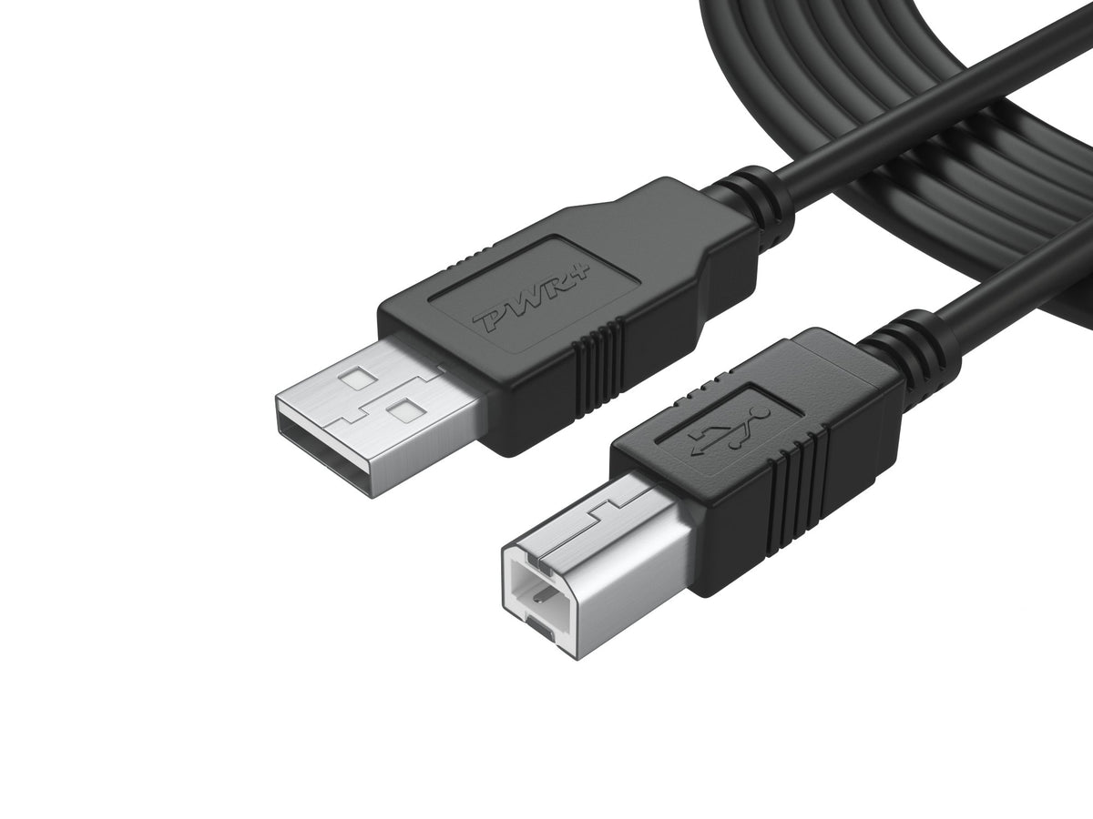 كابل بطول 6 أقدام USB 2.0 من النوع A إلى النوع B عالي السرعة لواجهة الصوت، لوحة مفاتيح ميدي، ميكروفون USB، خلاط، مكبر صوت، شاشة، آلة موسيقية، نظام إضاءة وميض للكمبيوتر المحمول والماك والكمبيوتر الشخصي