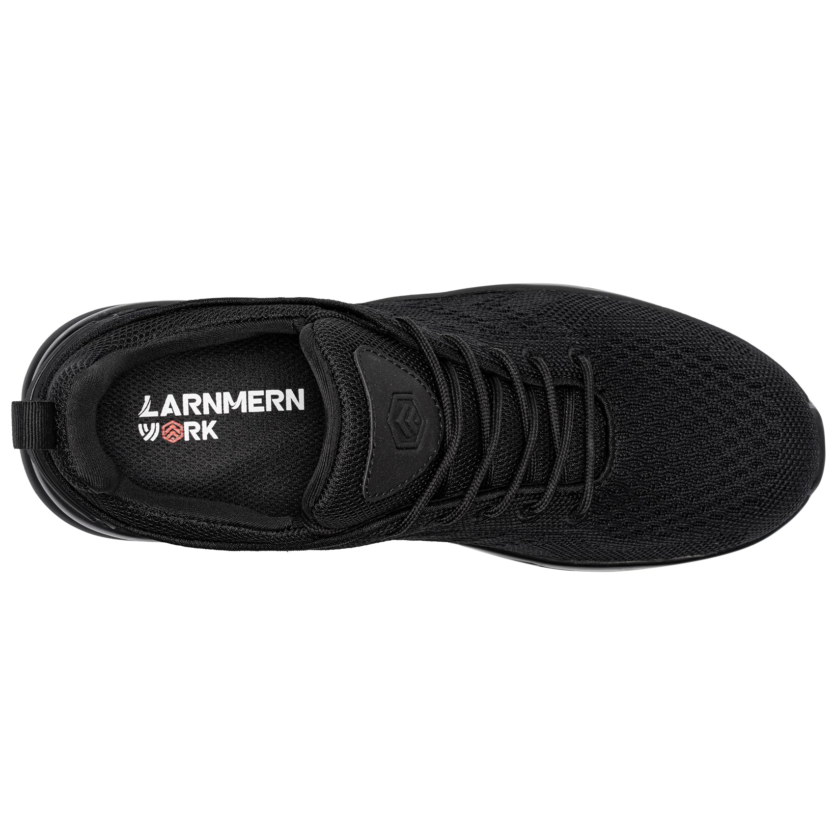 LARNMERN Men Non Slip Work Sneakers Water Resistant Food Service Zapatos Trabajo Antideslizantes Walking Shoes Waterproof Shoes Slip-on, Black 10.5
