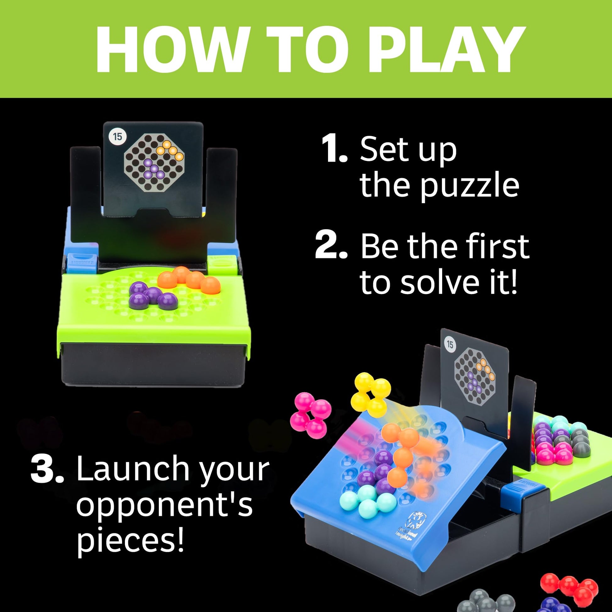 Educational Insights Kanoodle Head-to-Head Puzzle for 2 Players, Brain Teaser Game for Kids, Teens and Adults, Featuring 80 Challenges, Easter Basket Stuffers for Kids, Gift for Ages 7+