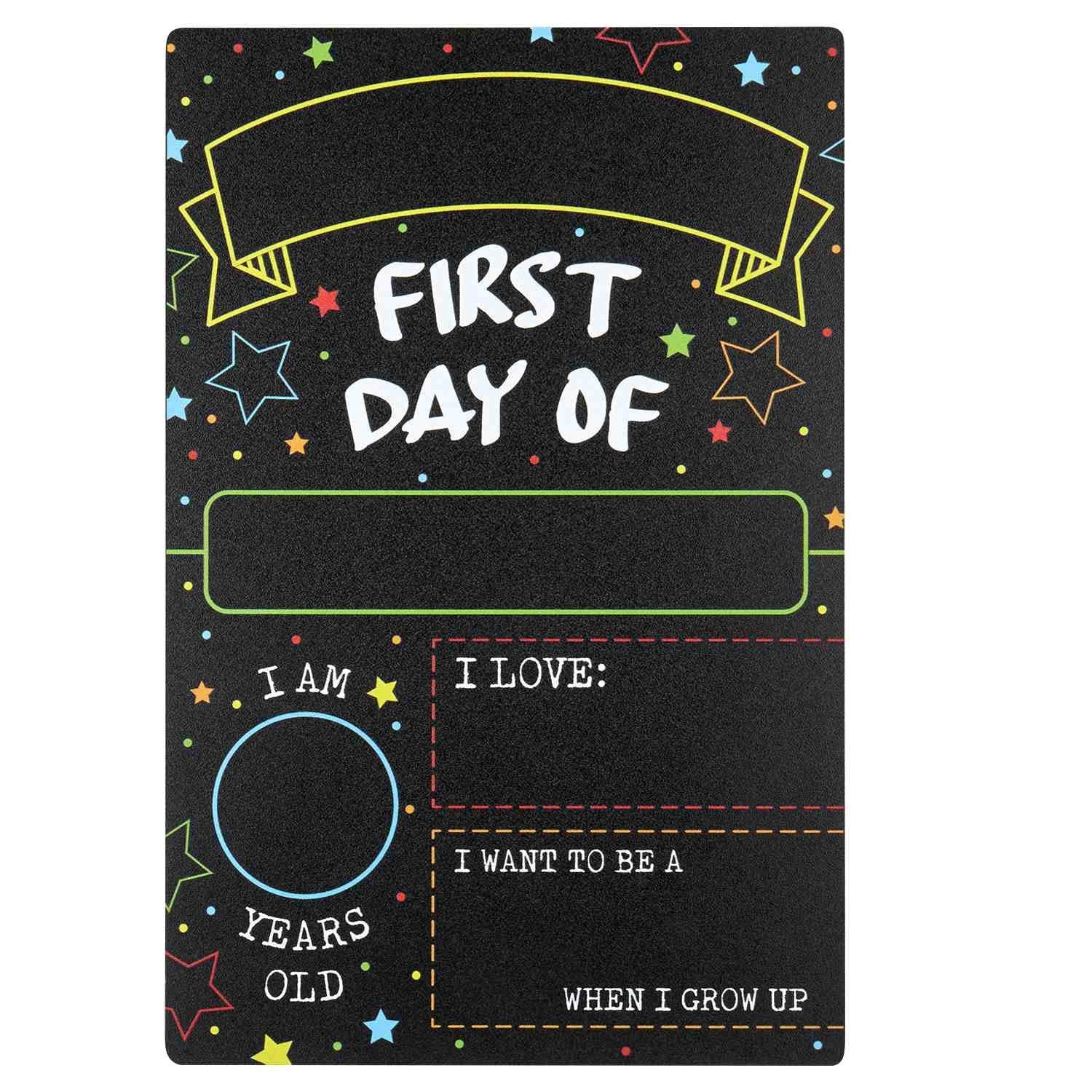Erster Schultag Letzter Schultag Kreidetafel Doppelseitiges Schild – 30,5 x 20 cm