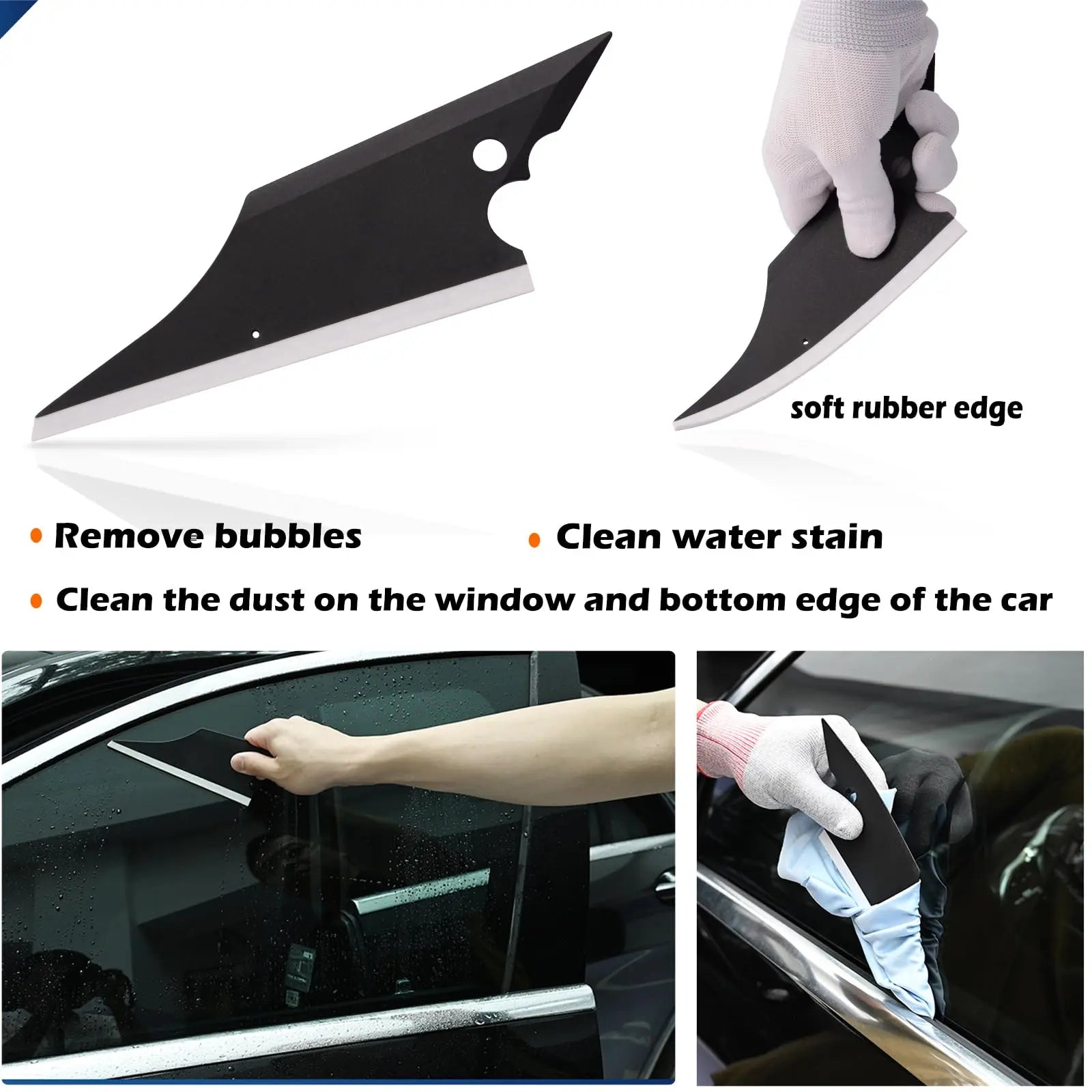 EHDIS Vinyl Wrap Tool Window Tint Kit 7 Pieces Vehicle Tinting Tools Car Glass Protective Film Wrapping Installation Set Included Vinyl Scraper, Window Rubber Squeegee,Cutting Knife with Blades