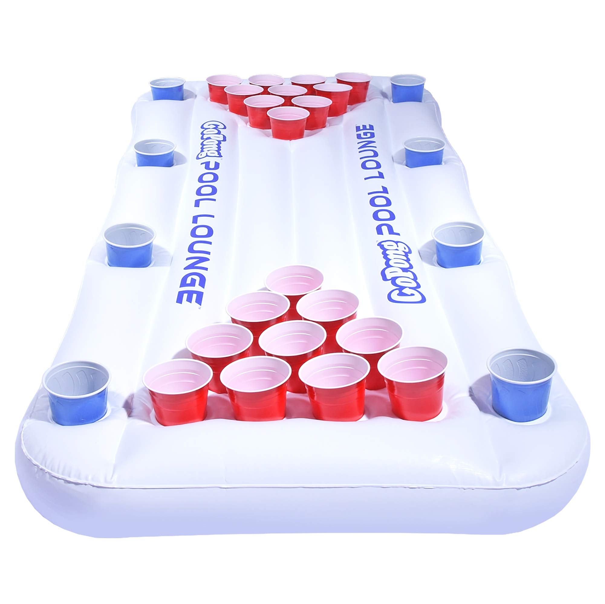 GoPong Pool Lounge Beer Pong Schlauchboot mit Social Floating, Weiß