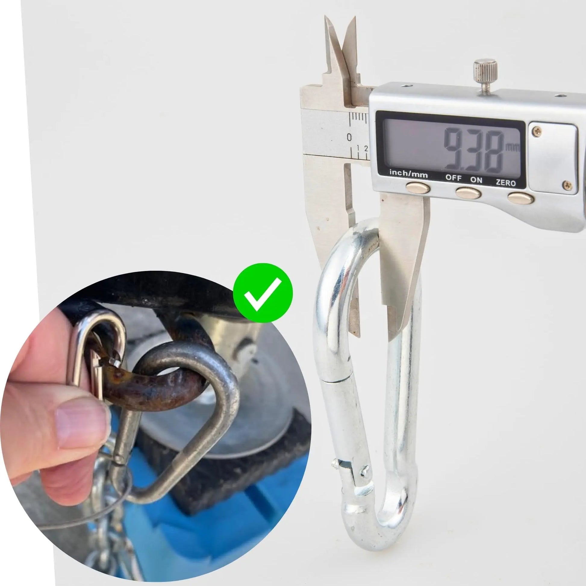 MECMO Trailer Breakaway Switch 4ft Brake Away Coiled Cable Large Carabiner, RV Camper Trailer Emergency Electric Break Switch with 4 Feet Stainless Steel Spring Towing Wire Safety Lanyard w/Pull Pin