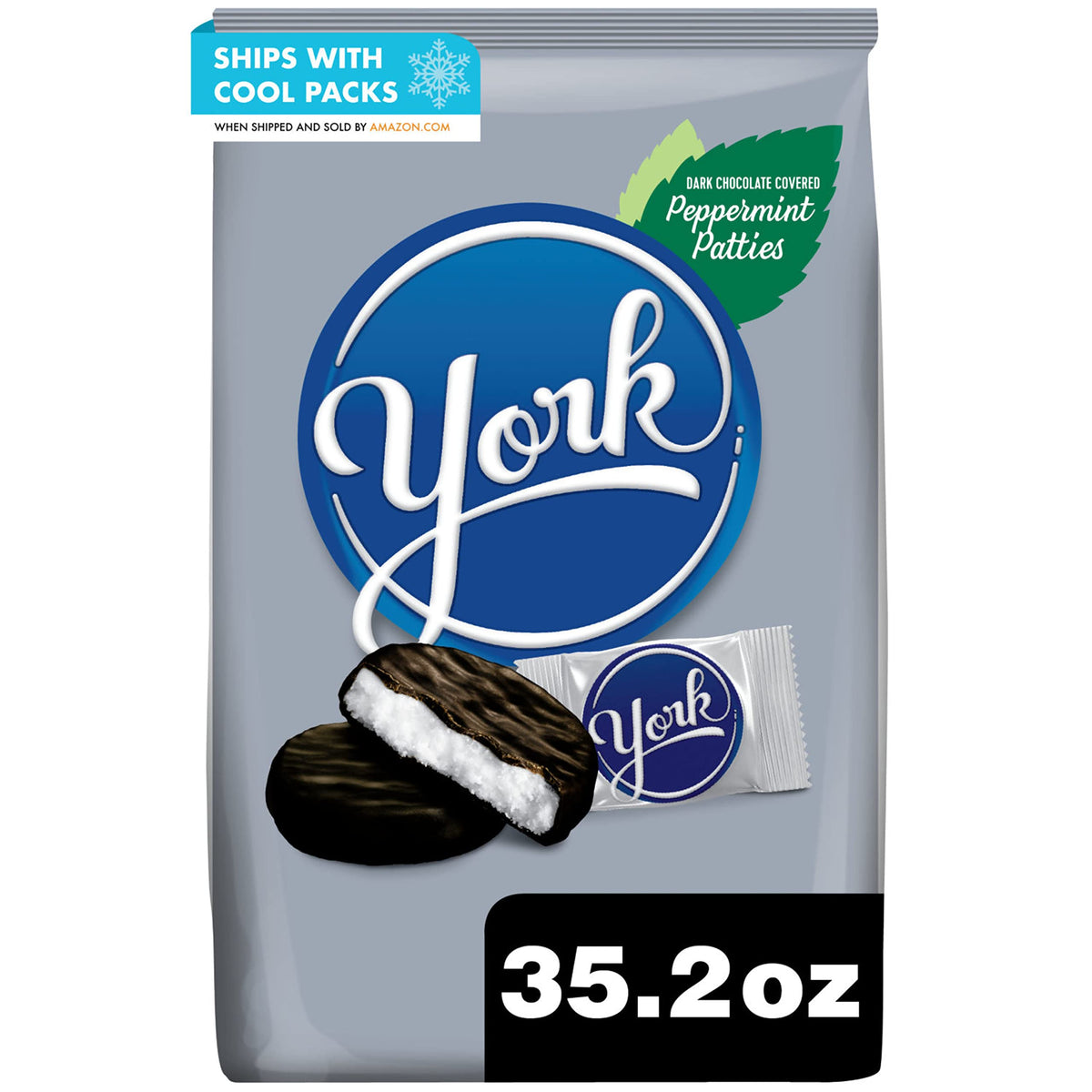 YORK Pfefferminz-Patties Zartbitterschokolade, Party Pack, 998 g