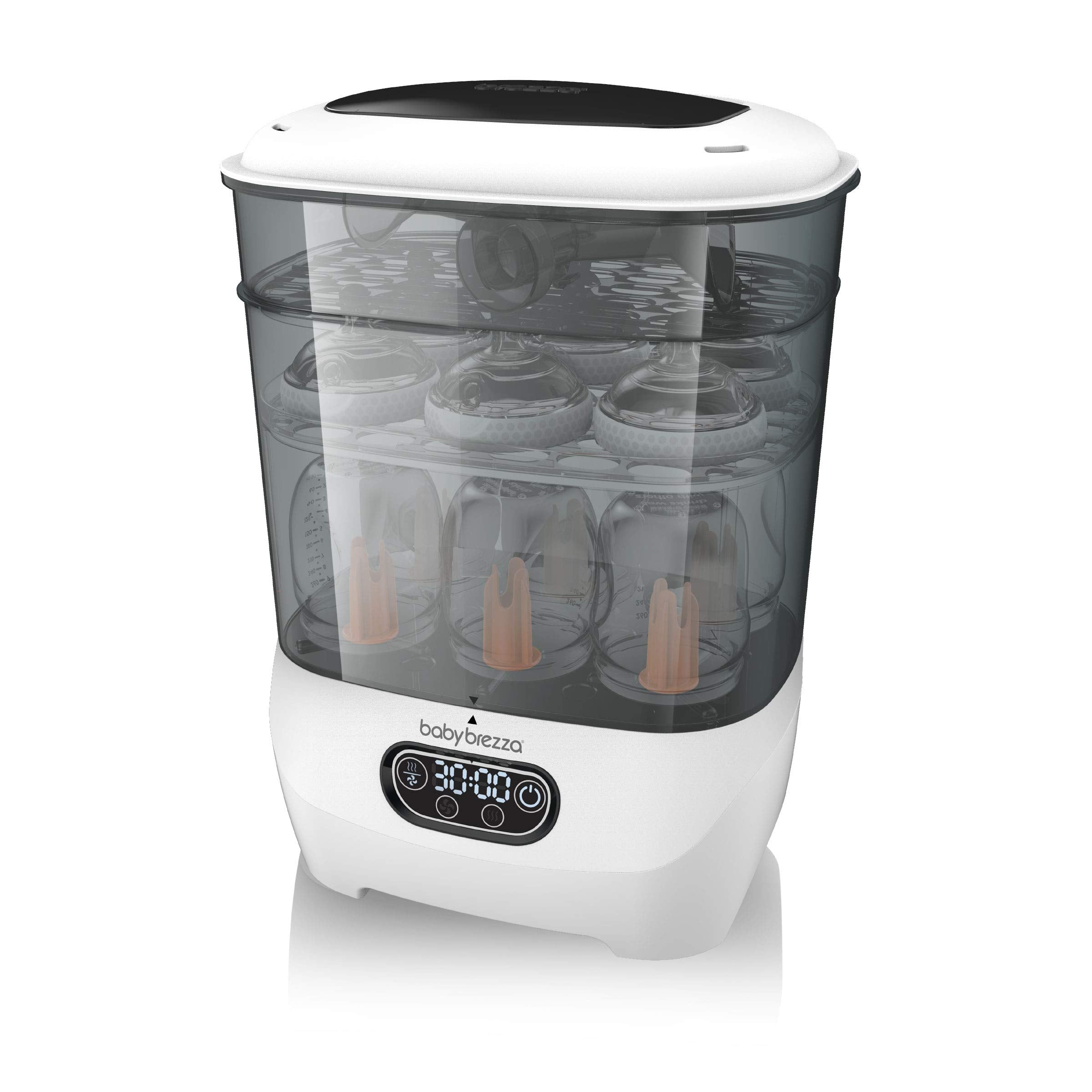 Baby Brezza Bottle Sterilizer and Dryer Advanced - 33% Faster - Largest Capacity Steam Sanitizer - Universal Sterilization Machine for All Bottles + Pump Parts - HEPA Air Filter