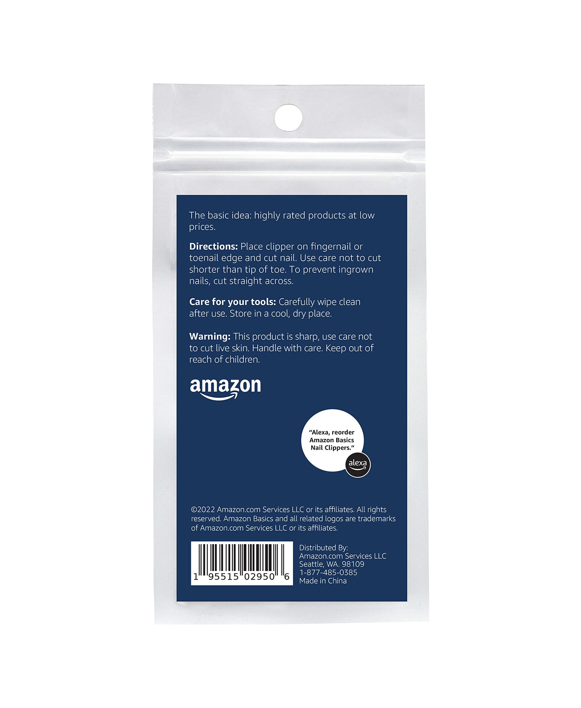 Amazon Basics Toenail Clipper and Fingernail Clipper Set, Black