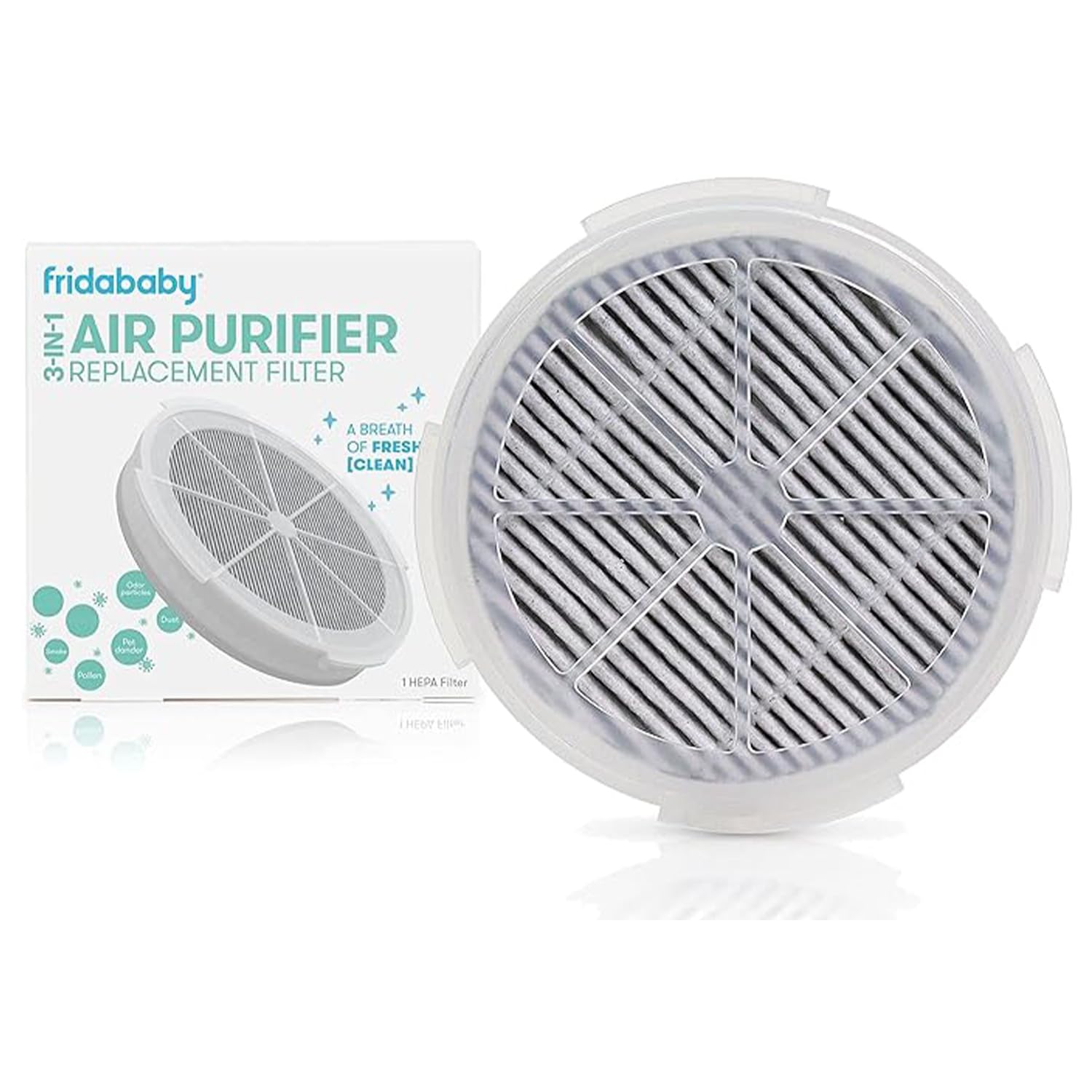 Frida Baby Ersatz-HEPA-Filter für 3-in-1 Luftreiniger mit Aktivkohle gegen häufige Allergene, Pollen, Staub, entfernt Gerüche, Umweltverschmutzung & mehr