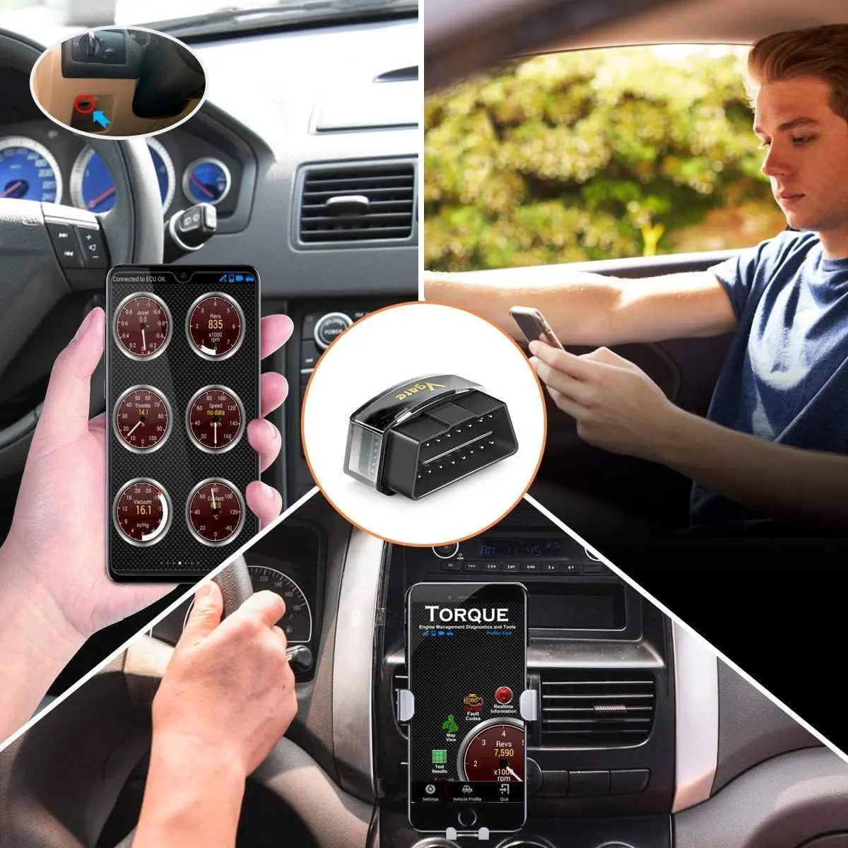 Vgate iCar Pro Bluetooth 4.0 (BLE) OBD2 Fault Code Reader OBDII Code Scanner Car Check Engine Light for iOS/Android