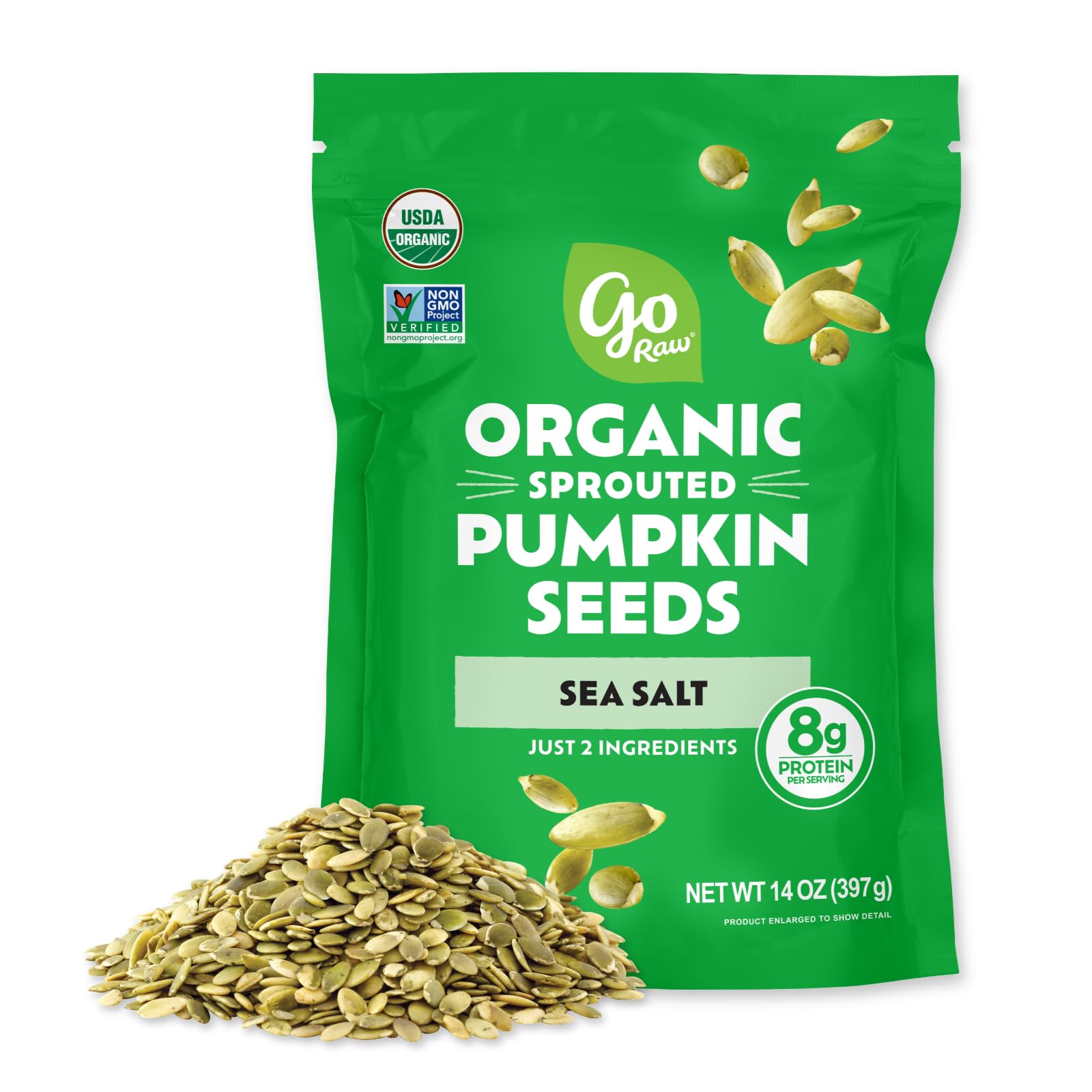 Go Raw Bio gekeimte Kürbiskerne, 396 g