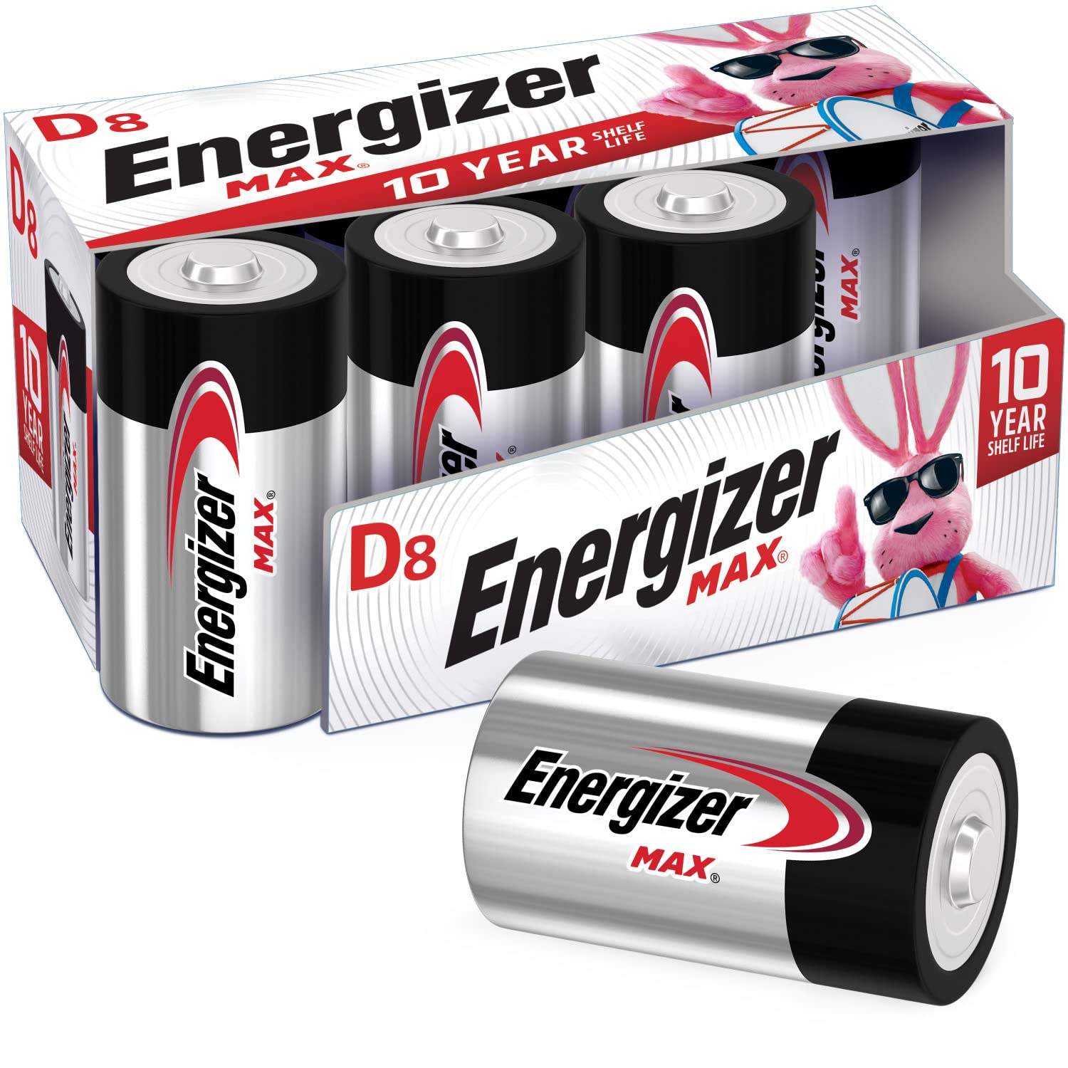 Energizer D-Batterien, D-Zellen-Batterie Premium Alkali, 8 Stück