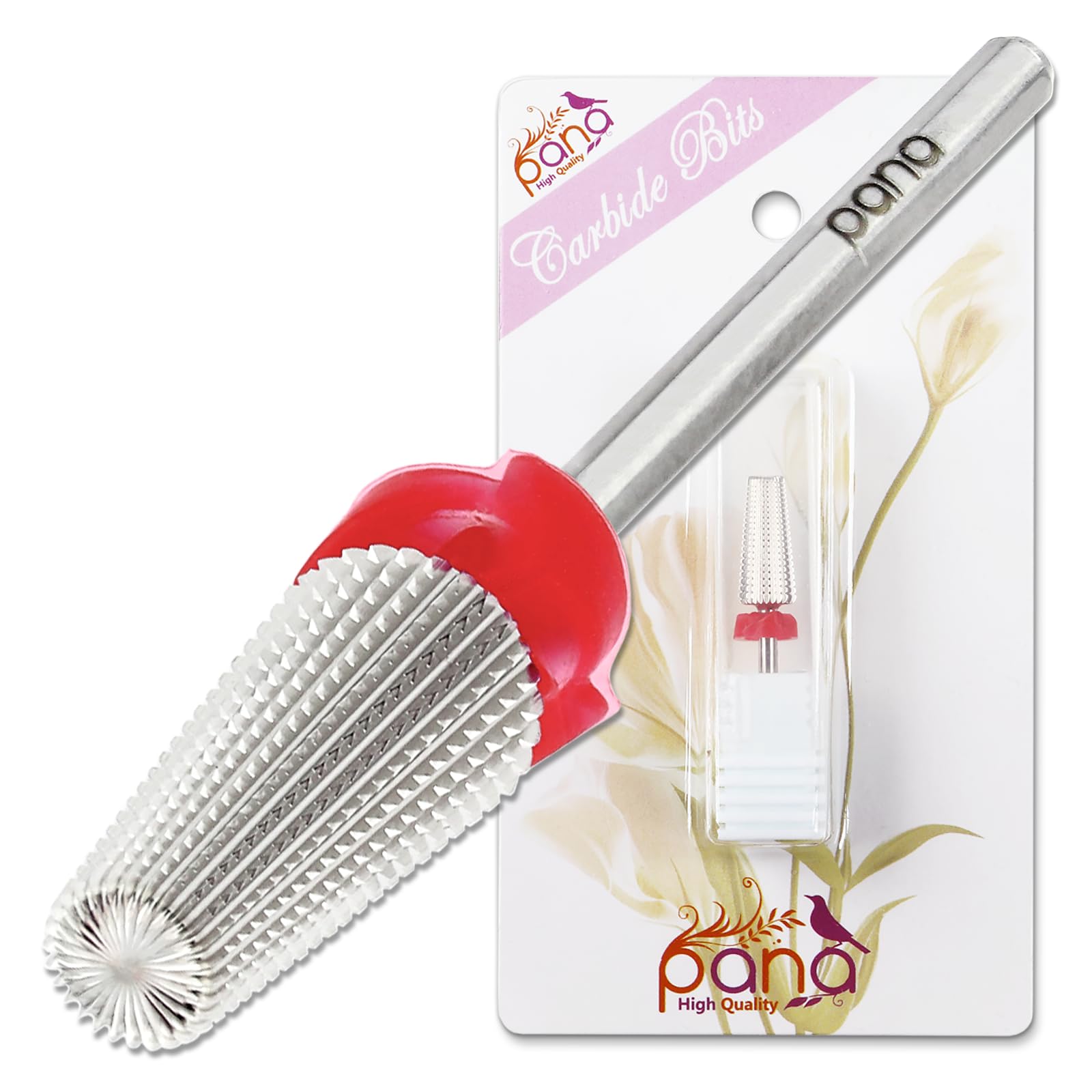 PANA Nail Carbide 5 في 1 - للاستخدام في كلا الاتجاهين باليد اليمنى واليسرى - إزالة سريعة للأكريليك أو الجل الصلب - ساق 3/32 بوصة - مانيكير، فن الأظافر، آلة حفر (ناعم - F، فضي)