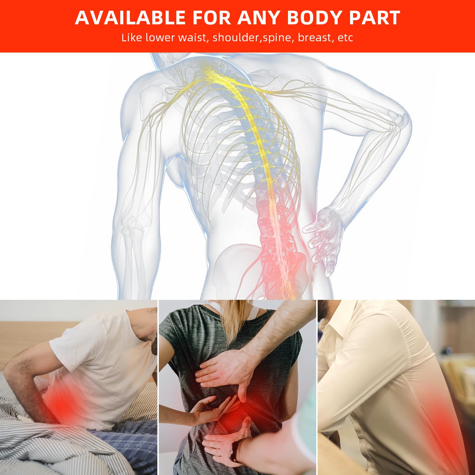 Red Light Therapy Infrared Light Therapy Pad for Body Pain NIR Deep Therapy for Back Knee Hands Feet Relief Portable 660nm 850nm Home Heating Light Therapy Wrap Belt Gift for Women Men