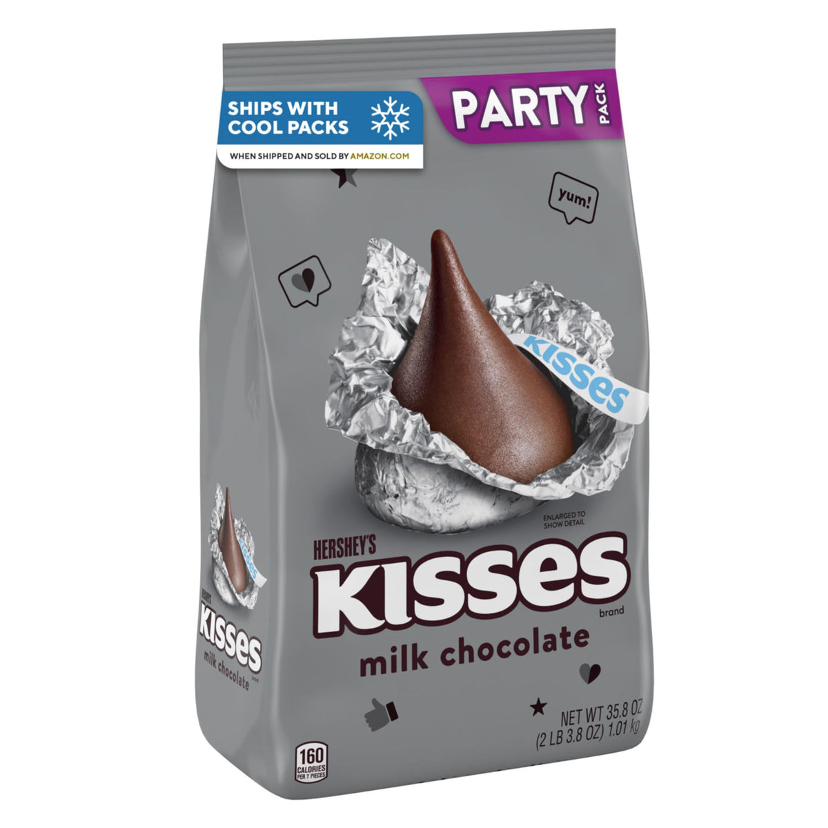 HERSHEY'S KISSES Milchschokoladen-Bonbons Party-Pack, Halloween-Süßigkeiten, 1015 g