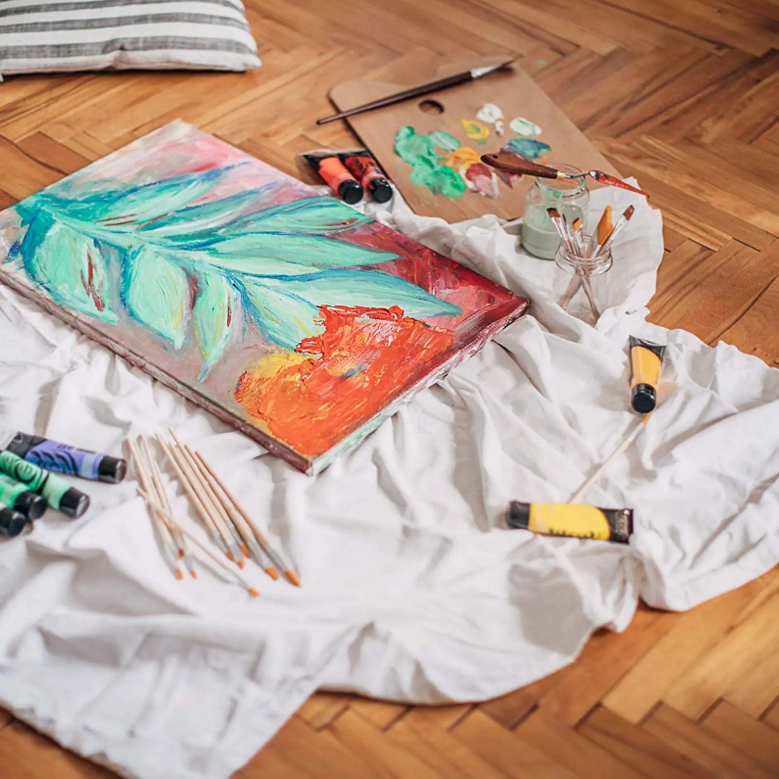 Stretched Canvas, 6x8, 8x10, 10x12, 12x16, 8 Set Artist Canvase Frame Board Panels, 100% Cotton Blank Canvase Oil Acrylic Watercolor Pouring Paint, Acid-Free for Kids & Artists