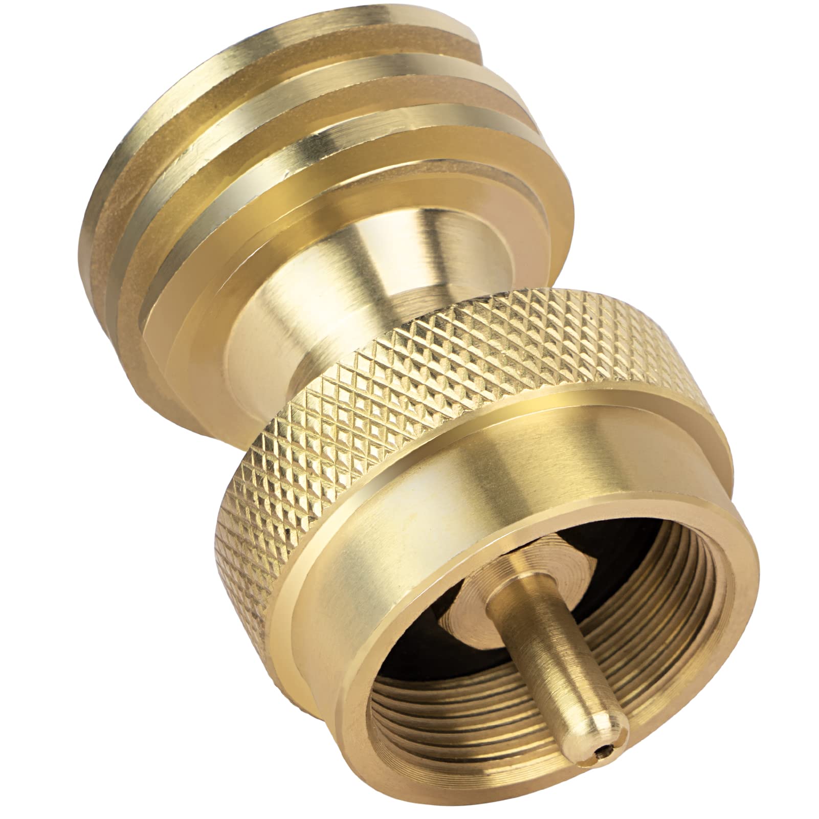 GASPRO 1lb Propanflaschenadapter, 20lb auf 1lb Konverter, zum Anschluss kleiner Propantanks, wenn 20lb leer ist, massives Messing