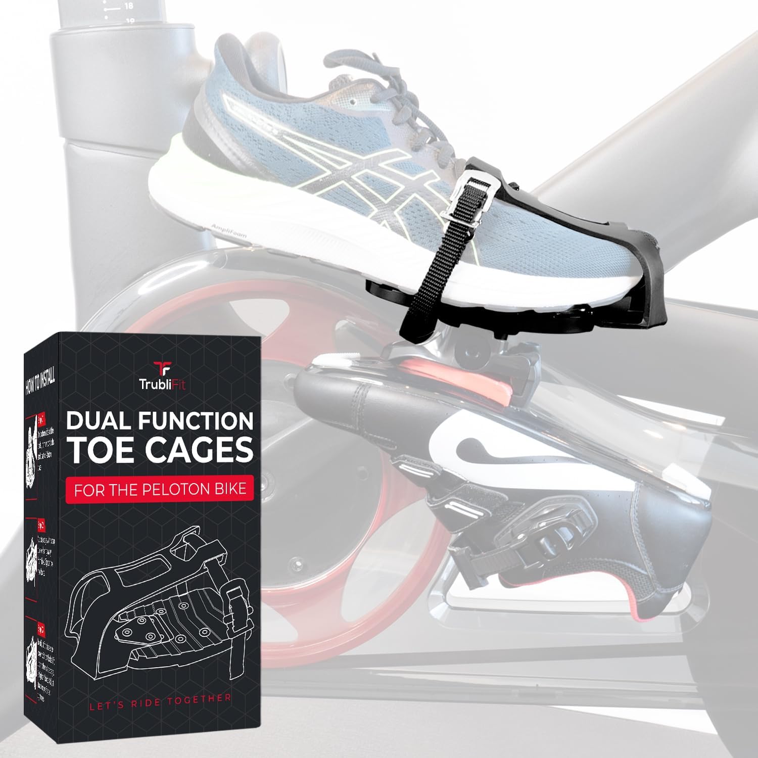 Zwei-Funktionen-Pedalkörbe – Wandelt Pedale in doppelseitige Pedalkörbe oder Delta-Cleats um – Kompatibel mit Peloton Bike & Bike+
