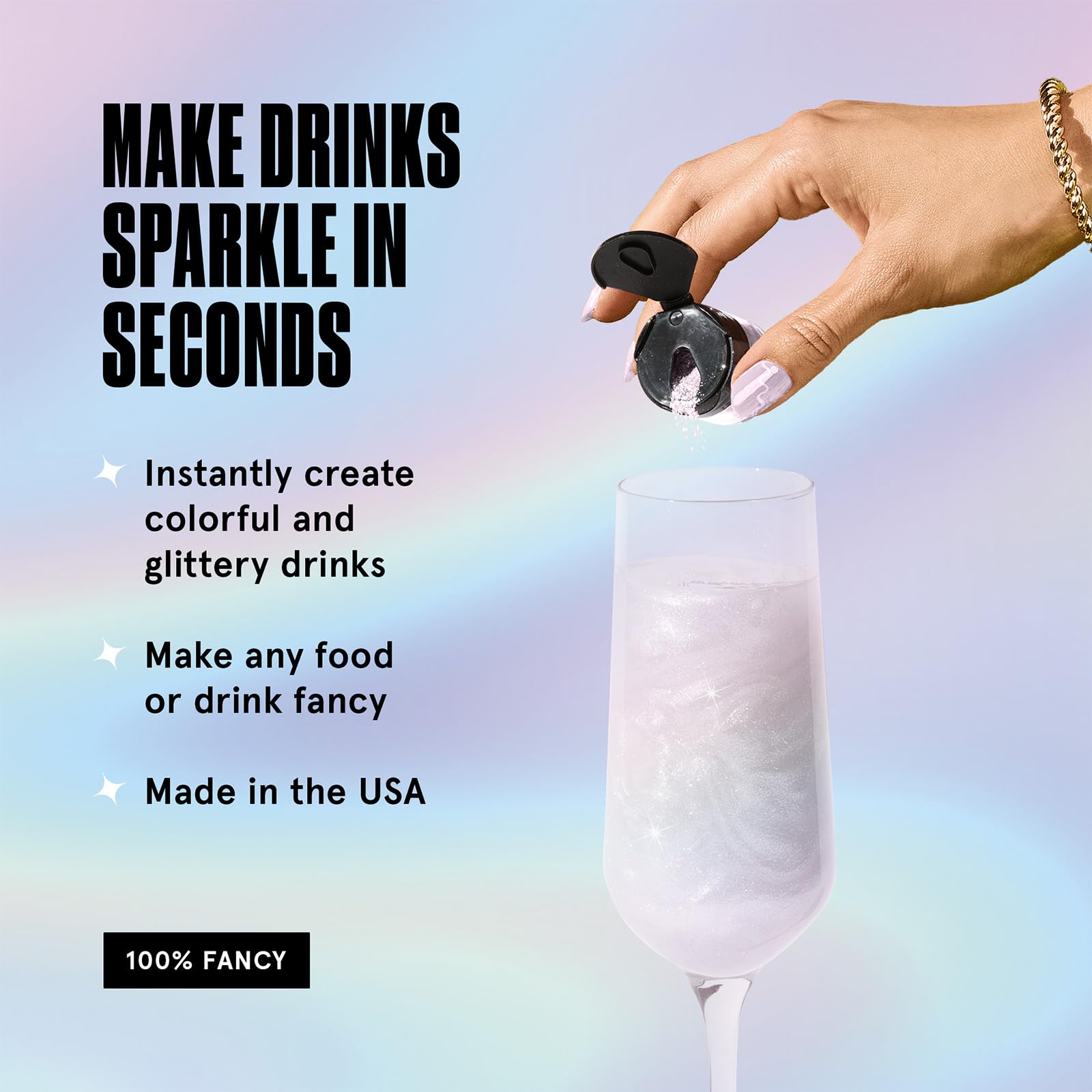 Fancy Sprinkles Moonstone Iridescent Premium Edible Glitter, 100% Edible Glitter for Sparkling Food & Drinks No Taste or Texture (4gm)