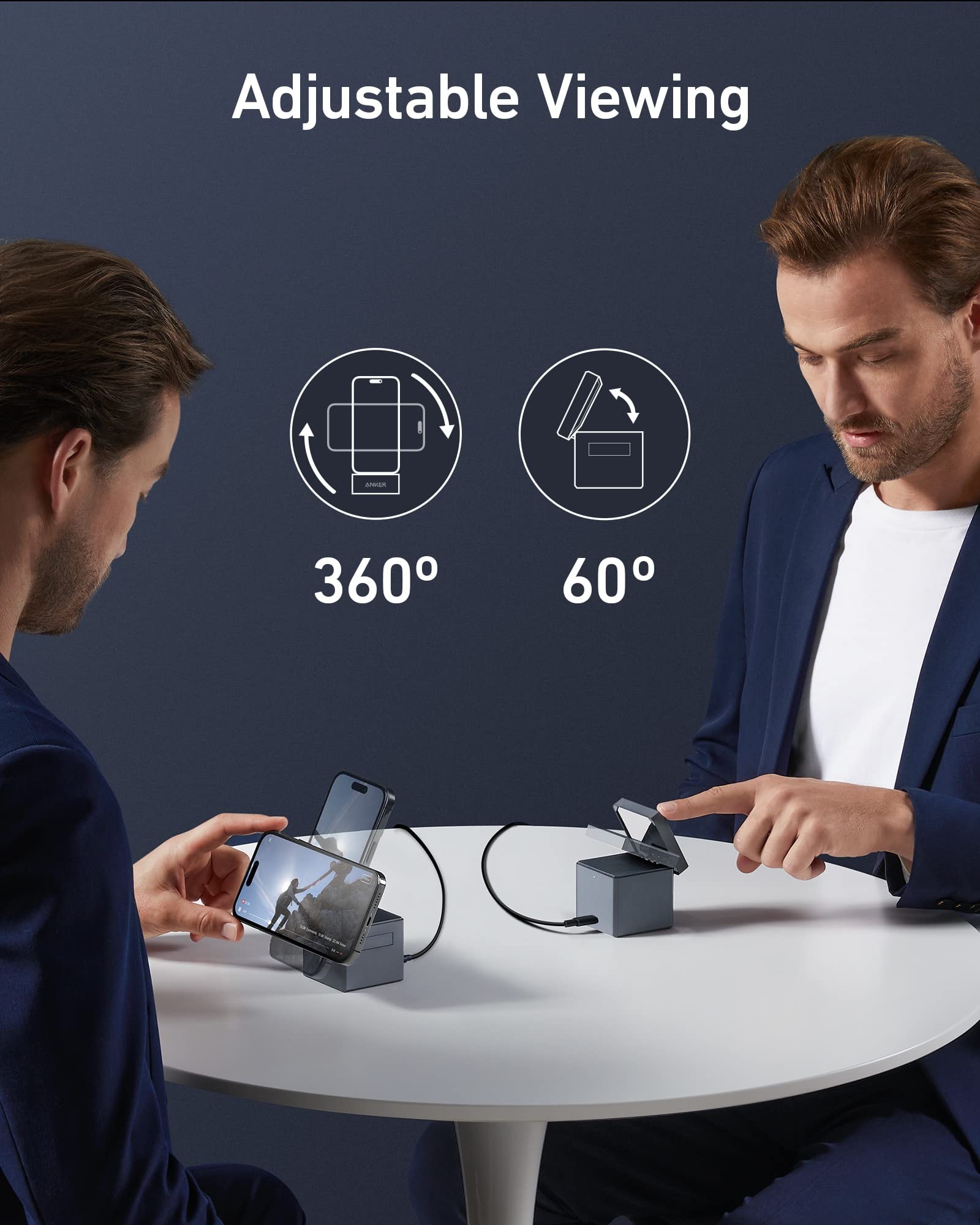 Anker MagSafe Charger Stand, iPhone 16 Wireless Charger, 3-in-1 Cube with MagSafe, 15W Foldable Fast Charging Stand, For iPhone 16/15/14/13, Apple Watch 1-8/Ultra, AirPods (30W USB-C Charger Included)