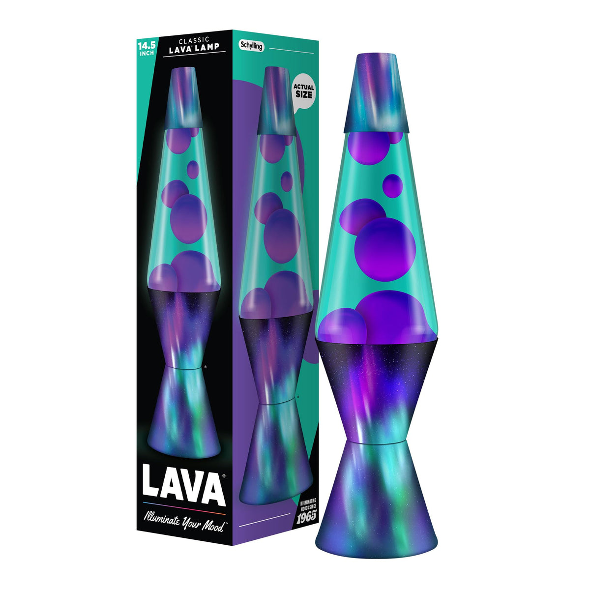 The Original Lava Lamp - 14.5" Aurora Borealis - Classic Liquid Motion Lamp - Purple Wax and Blue Liquid - Item #2047 ( Exclusive)