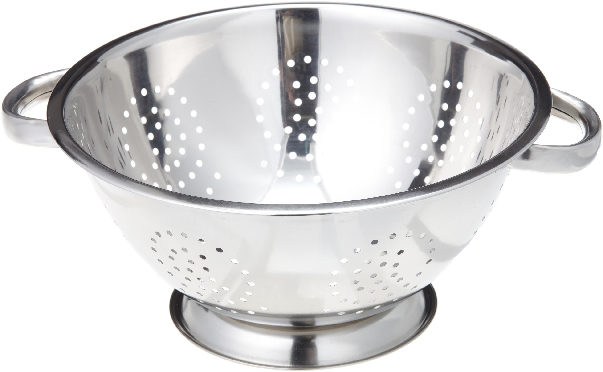 EXCELSTEEL Robuster Edelstahl-Durchschlag 5 Qt | Griffe für einfachen Halt | Selbstentleerender Boden | Hochglanzpoliert | Spülmaschinenfest | 1er-Pack