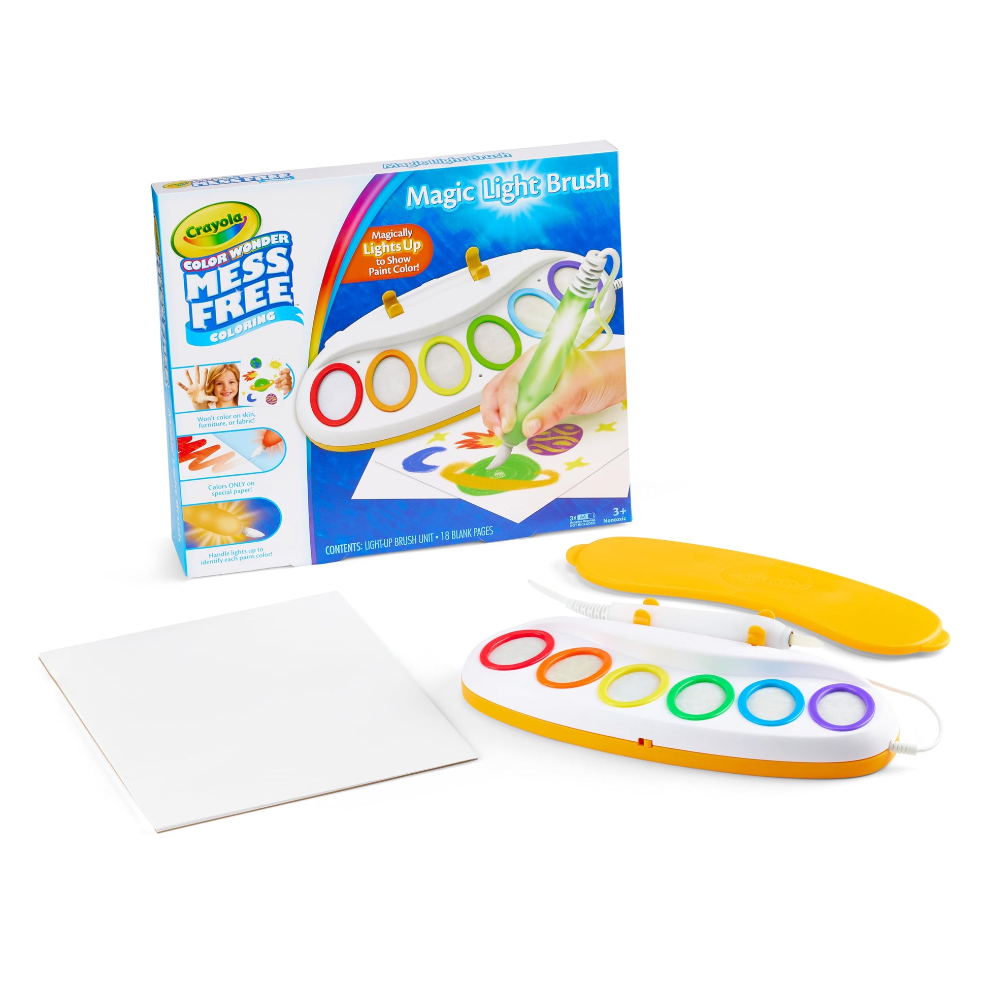 Crayola Color Wonder Magic Light Brush, Mess Free Painting Station for Kids, Gift for Kids, Toddler Toys & Activities, Ages 3, 4, 5