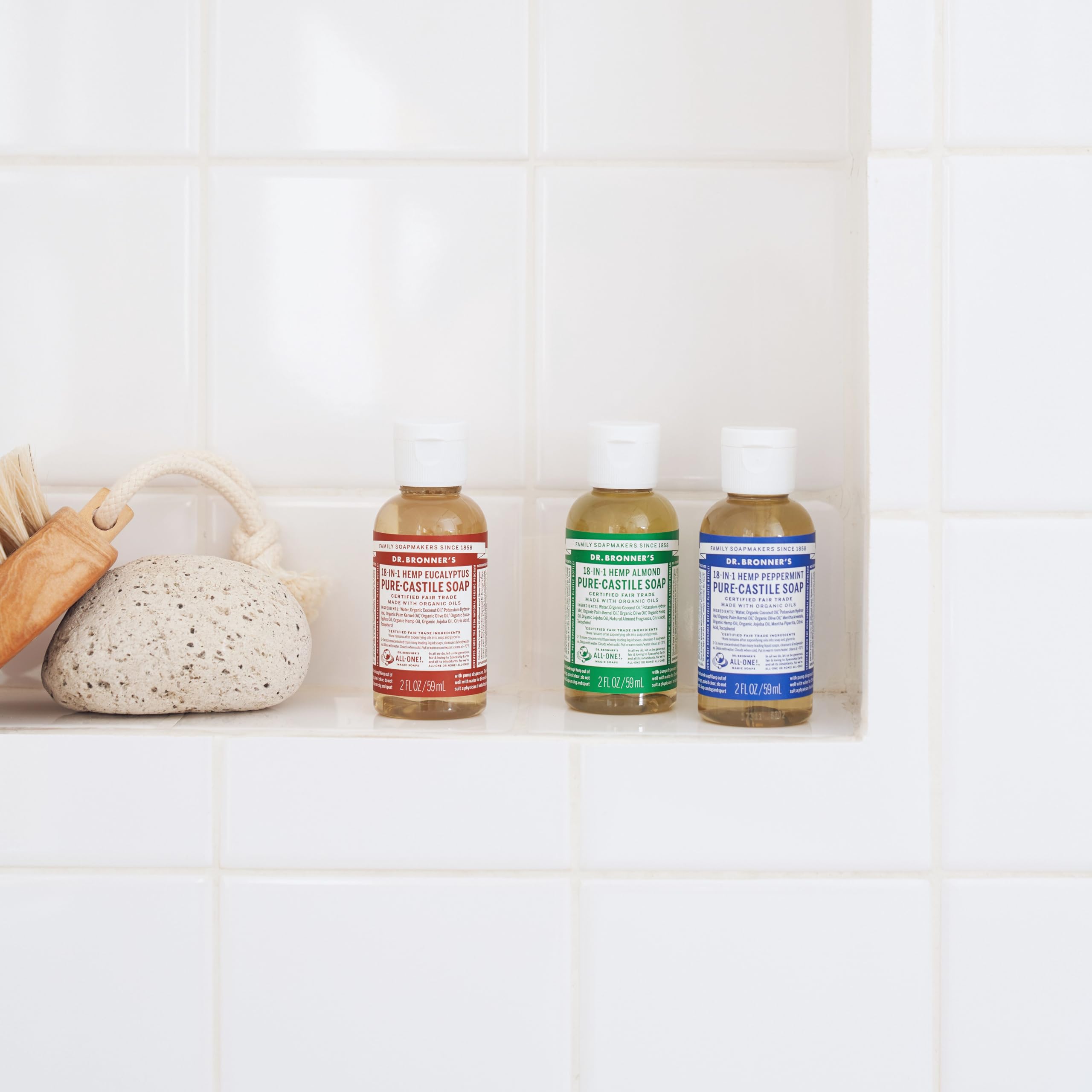 Dr. Bronner's Magic Soap-Pure-Castile Liquid Soap (2 Ounce, Variety Gift Pack)- Regenerative Organic Certified Oils, 18-in-1 Uses: Body, Hair, Laundry, Pets & Dishes, Concentrated, Vegan, Non-GMO