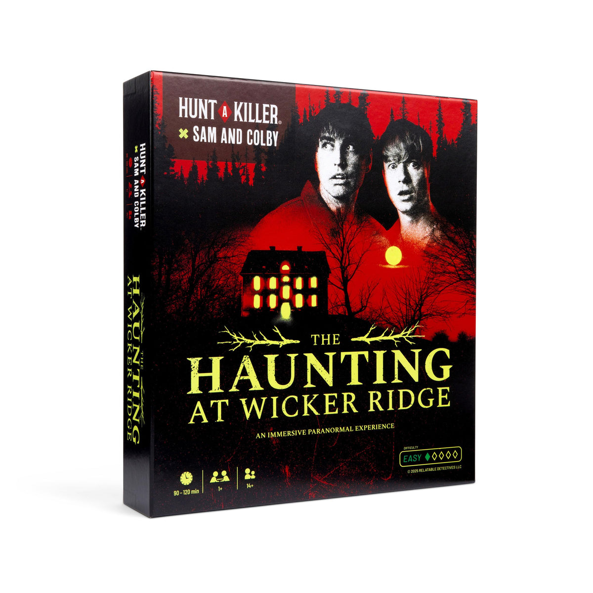 Hunt A Killer x Sam and Colby: The Haunting at Wicker Ridge – Immersives Paranormales Detektivspiel, 90–120 Min. Spielzeit, ab 14 Jahren, perfekt für Fans von Geisterjagd und übernatürlichen Thrillern