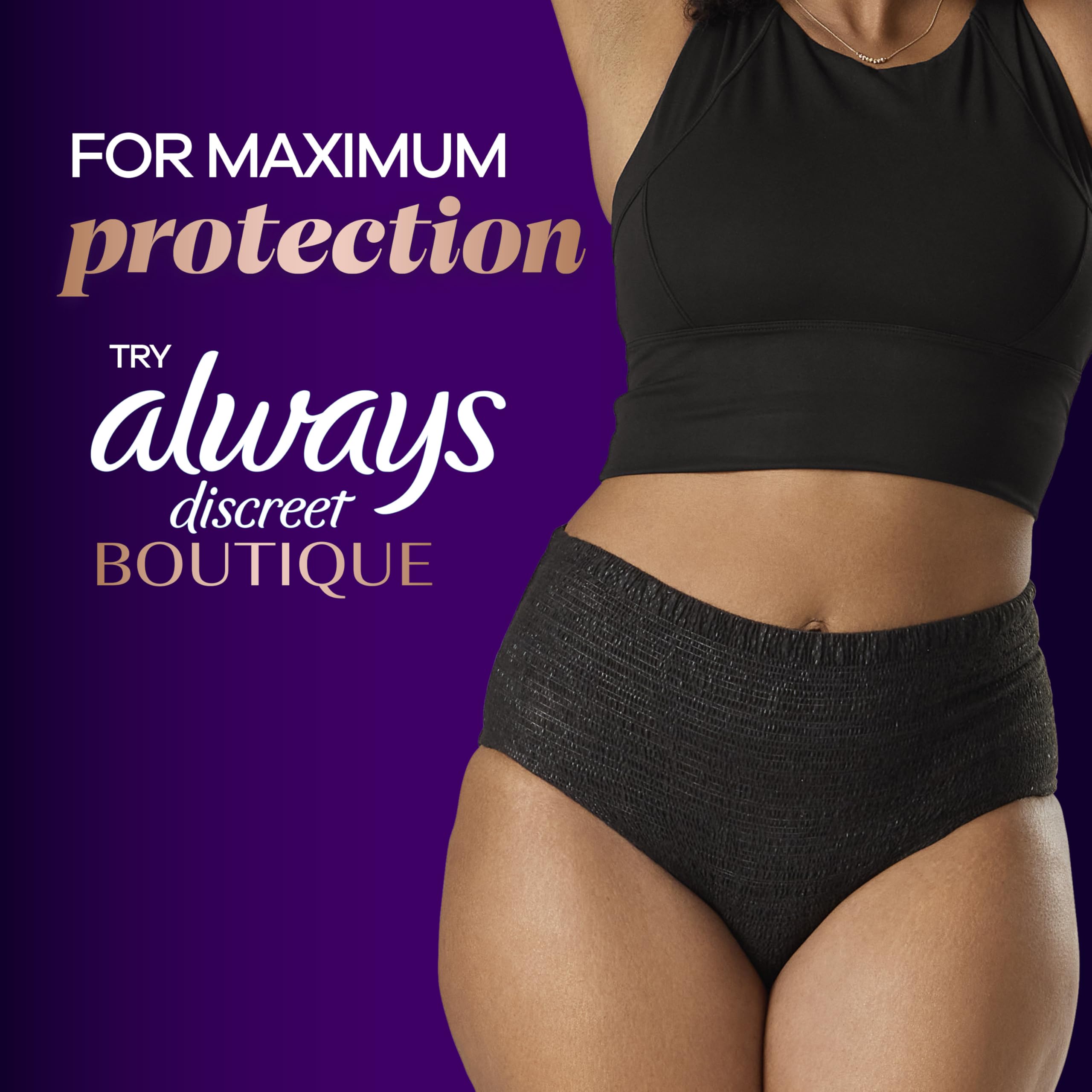 Always Discreet Adult Incontinence Pads for Women, Moderate Absorbency, Long Length, Postpartum Pads, 54 Count